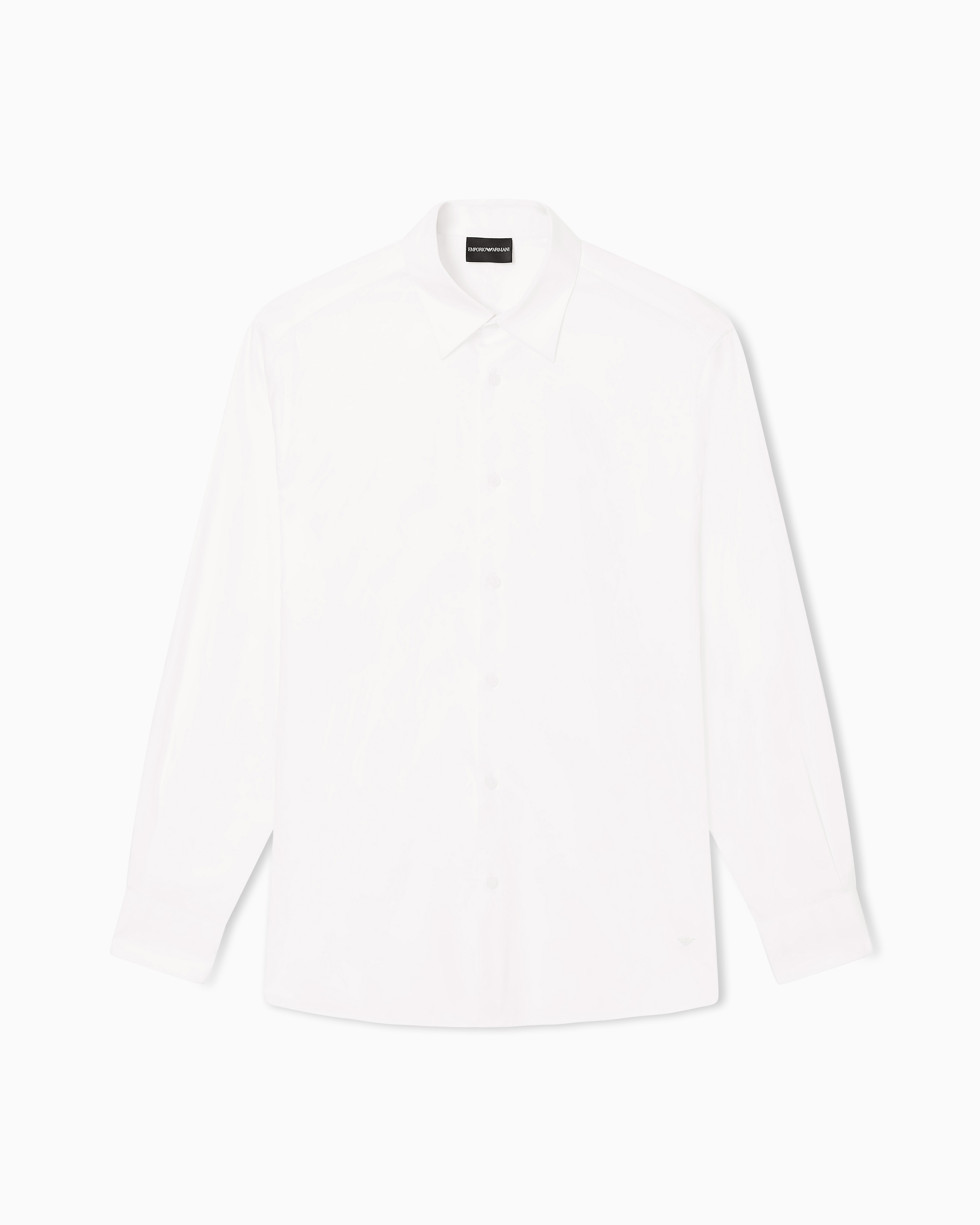 Emporio Armani Men's White Stretch Pima Cotton Shirt