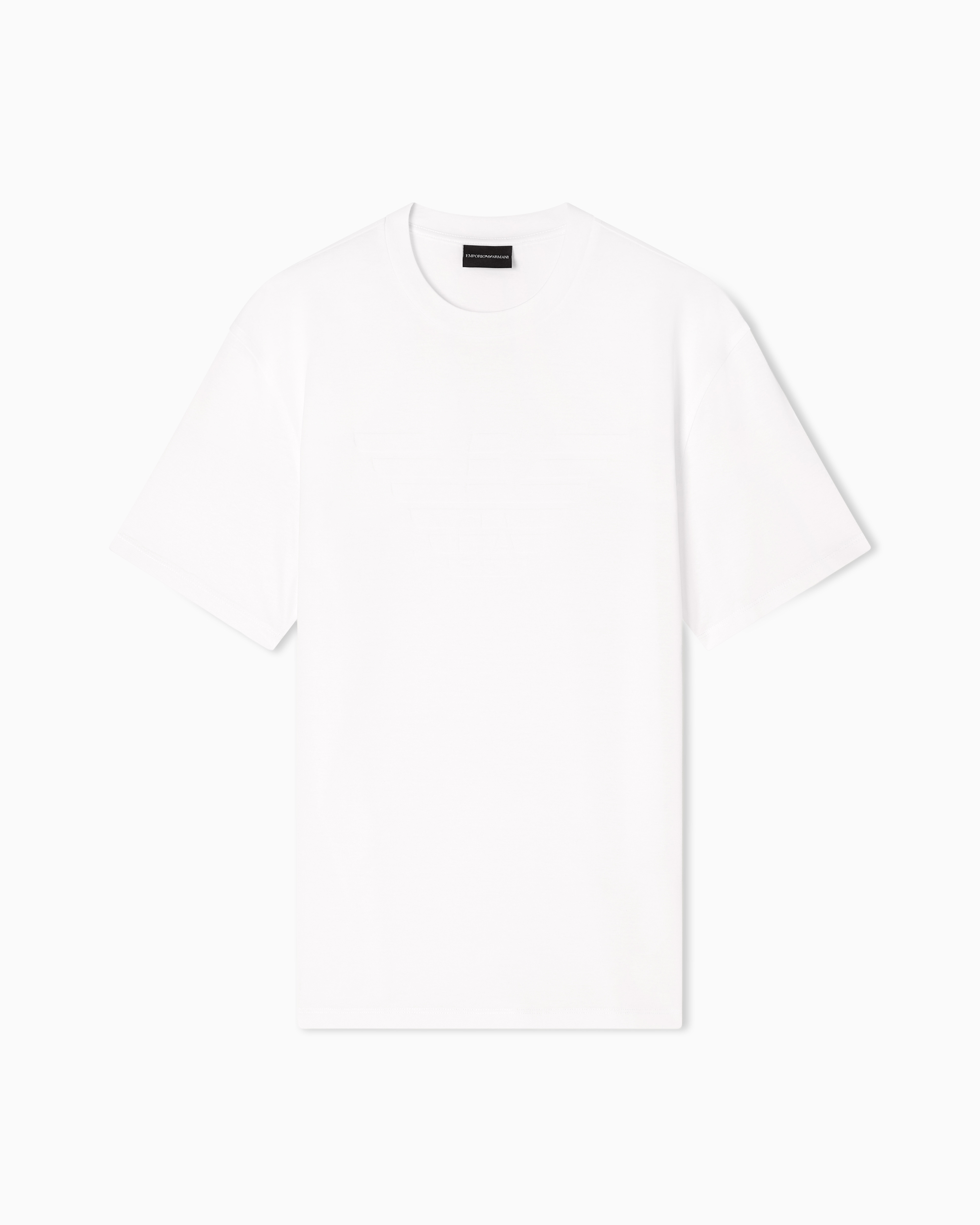 Emporio Armani White Jersey T-Shirt With Matching Intarsia Logo