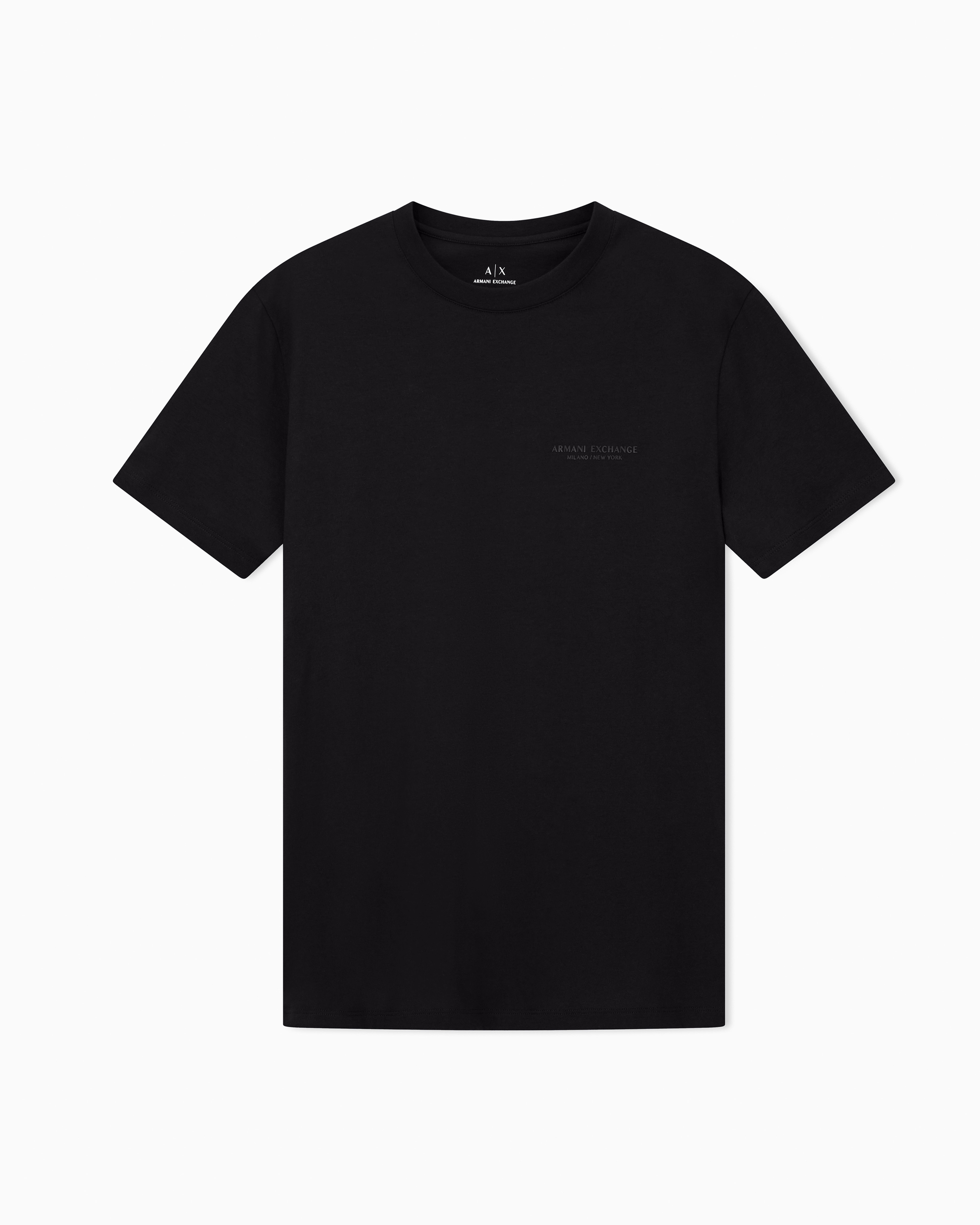 Armani Exchange Men's Black Logo T-Shirt In Regular Fit Cotton Jersey