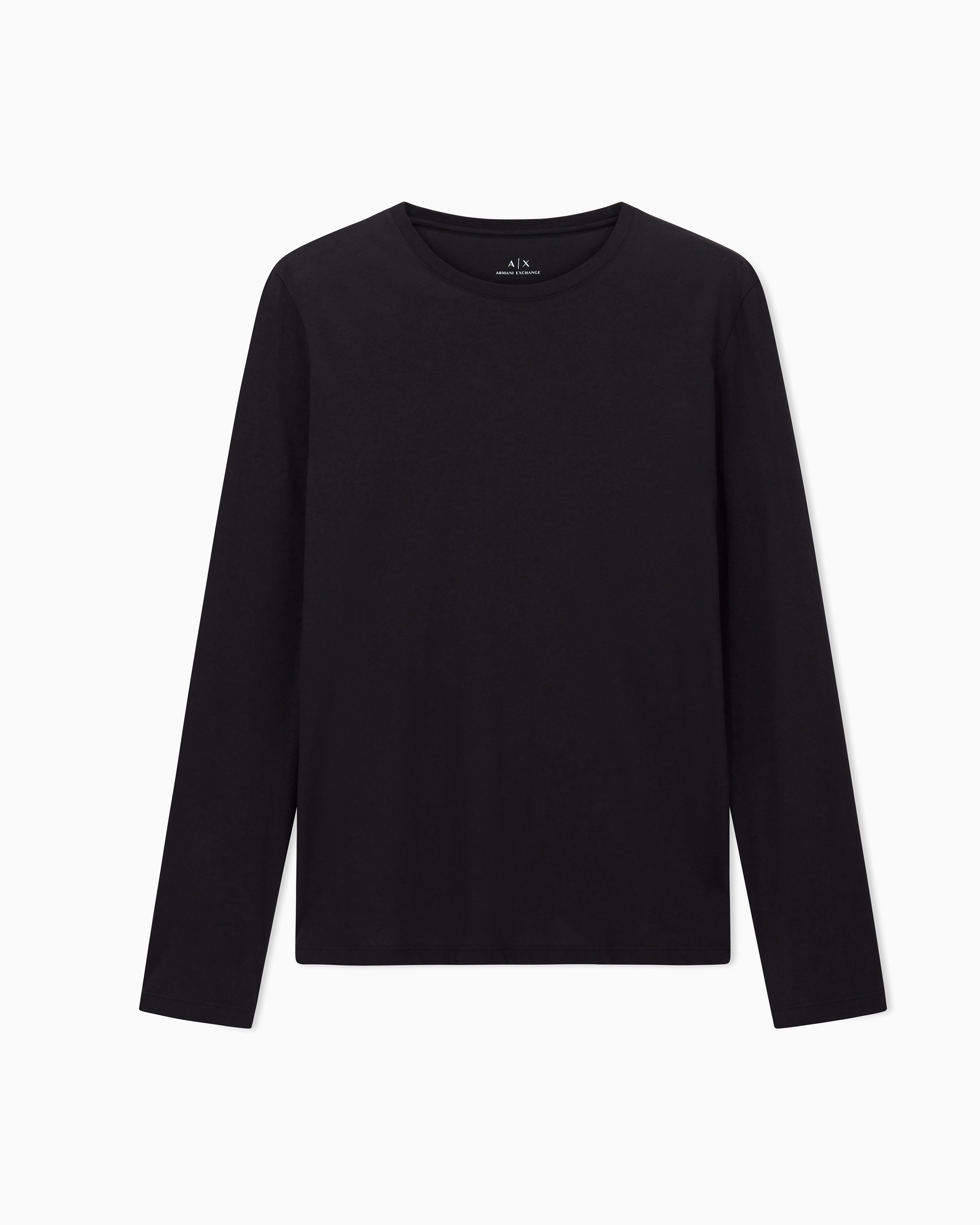 Armani Exchange Black Crew Neck T-Shirt In Pima Cotton Jersey