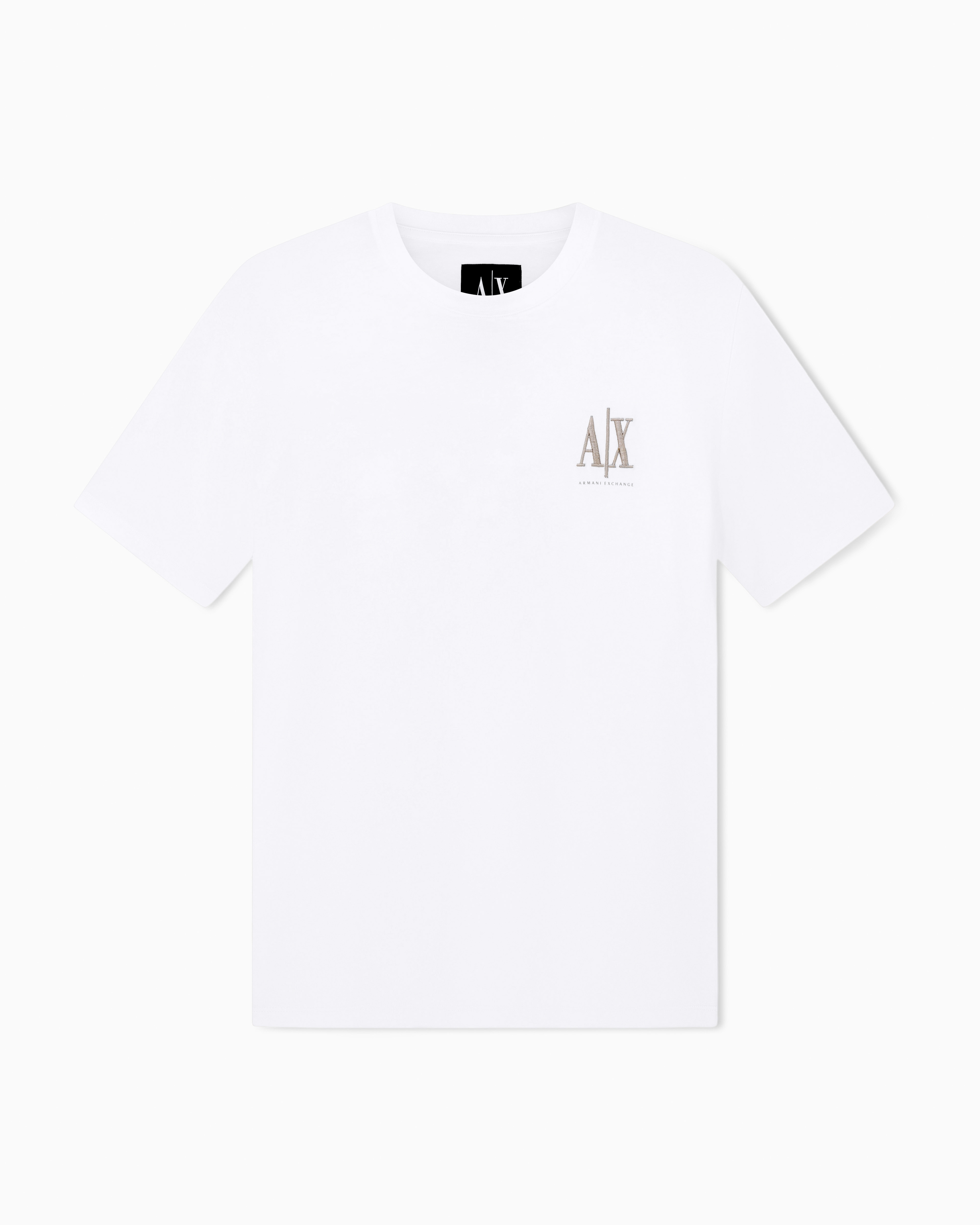 Armani Exchange White Regular Fit T-Shirt In Cotton Jersey With Crew Neck Icon