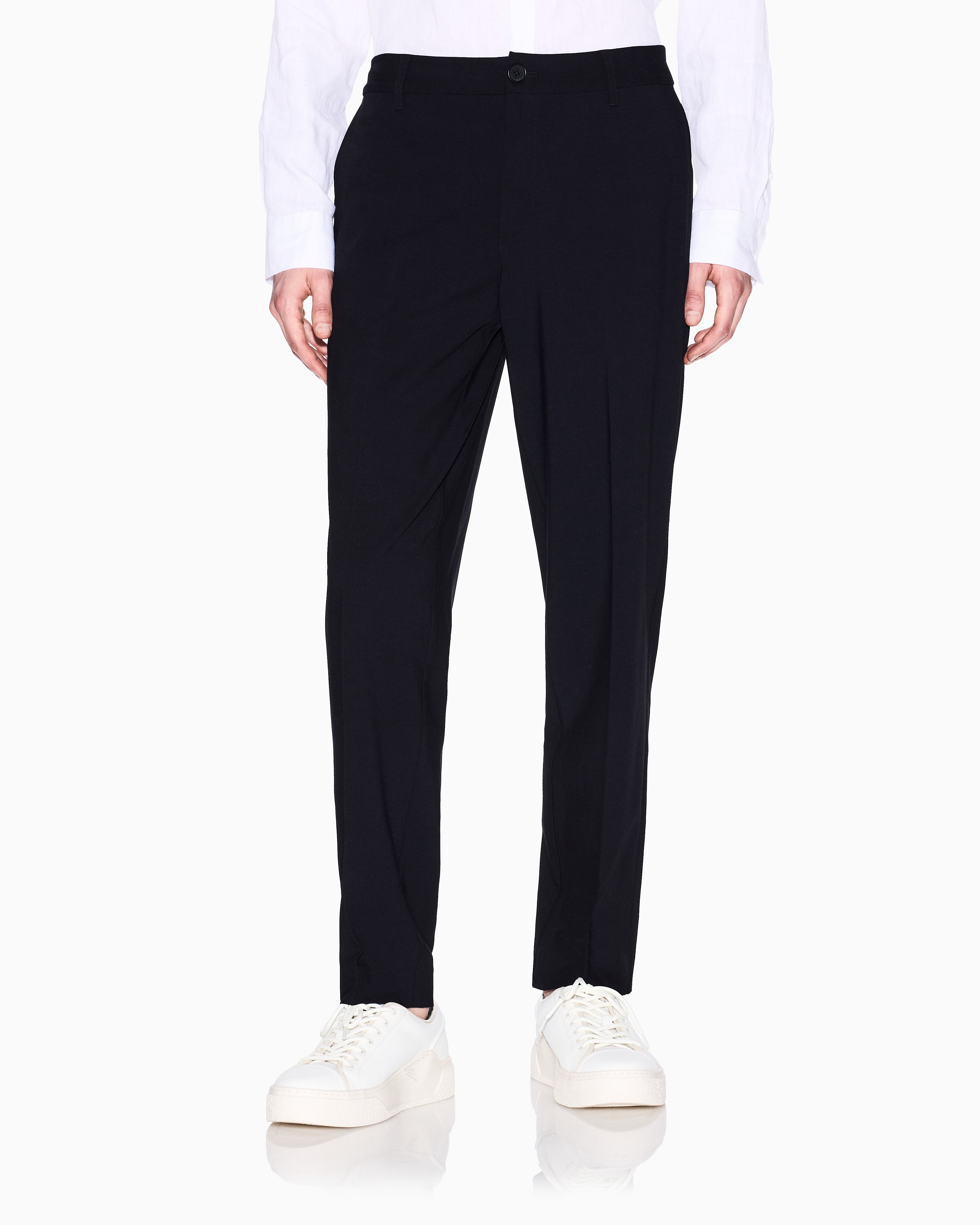 Tailored straight-leg trousers in wool blend Icon | Armani Exchange