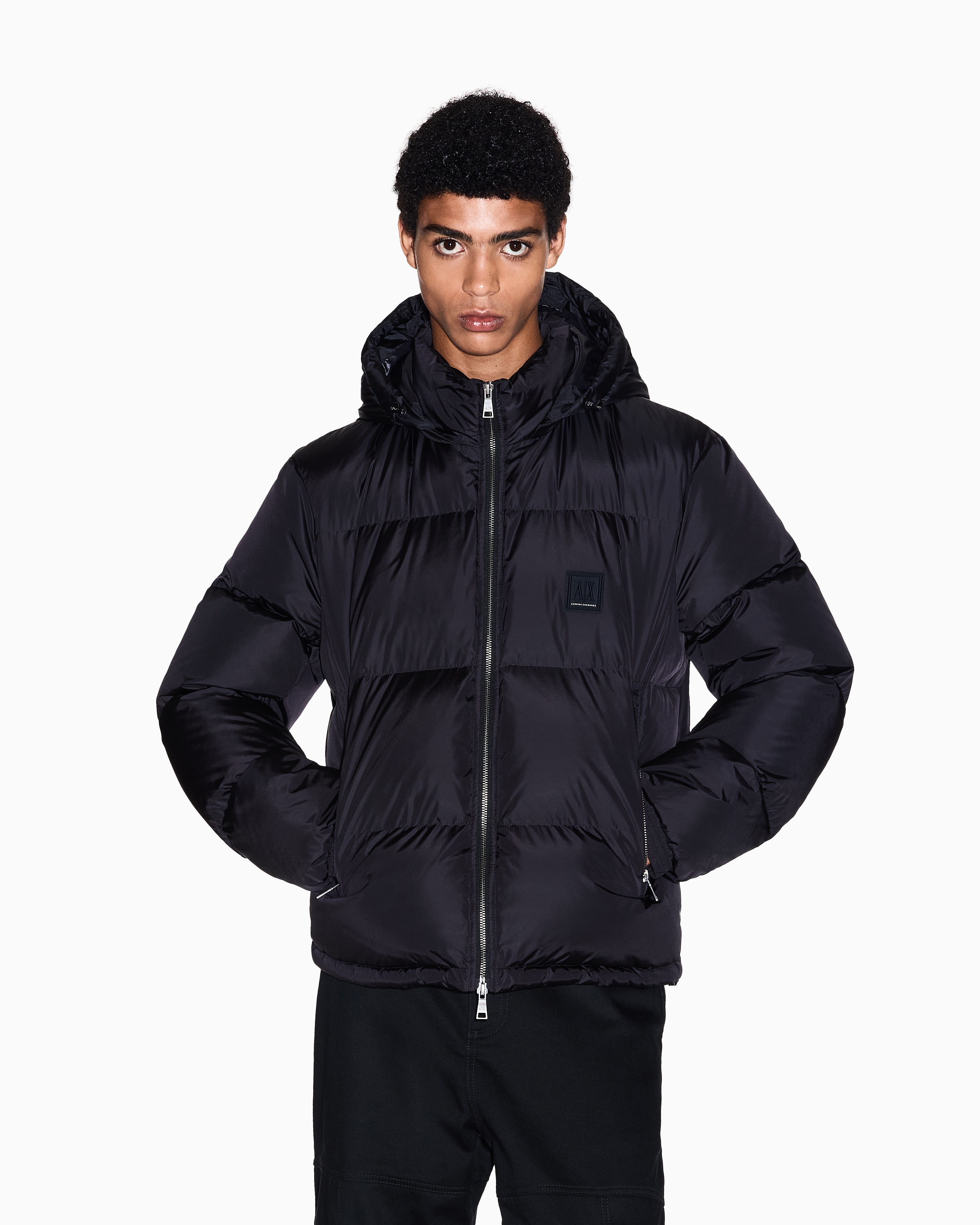 Armani Exchange Padded Jacket In Black
