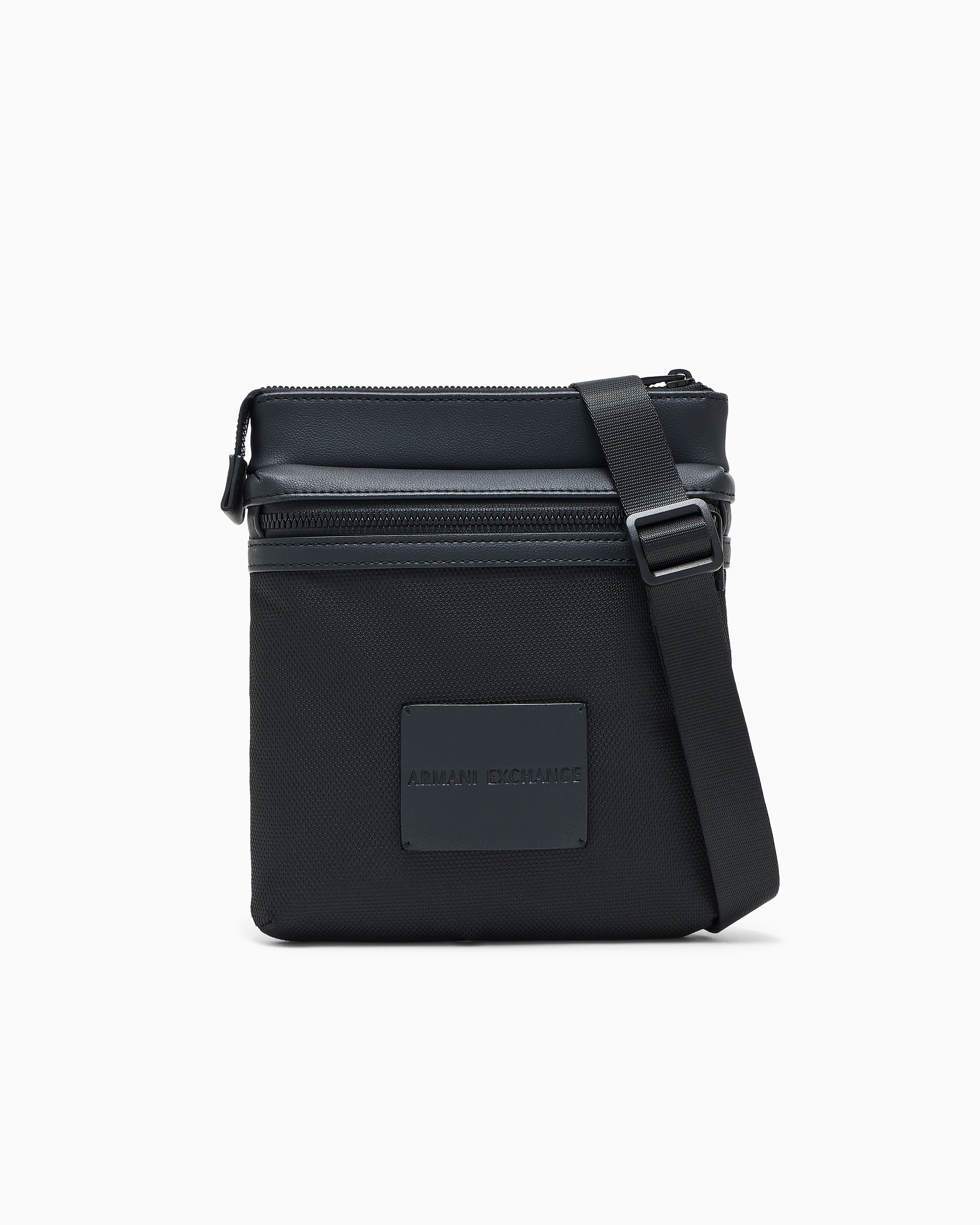 Armani Exchange Borsa A Tracolla Piatta Con Tasca Frontale E Zip
