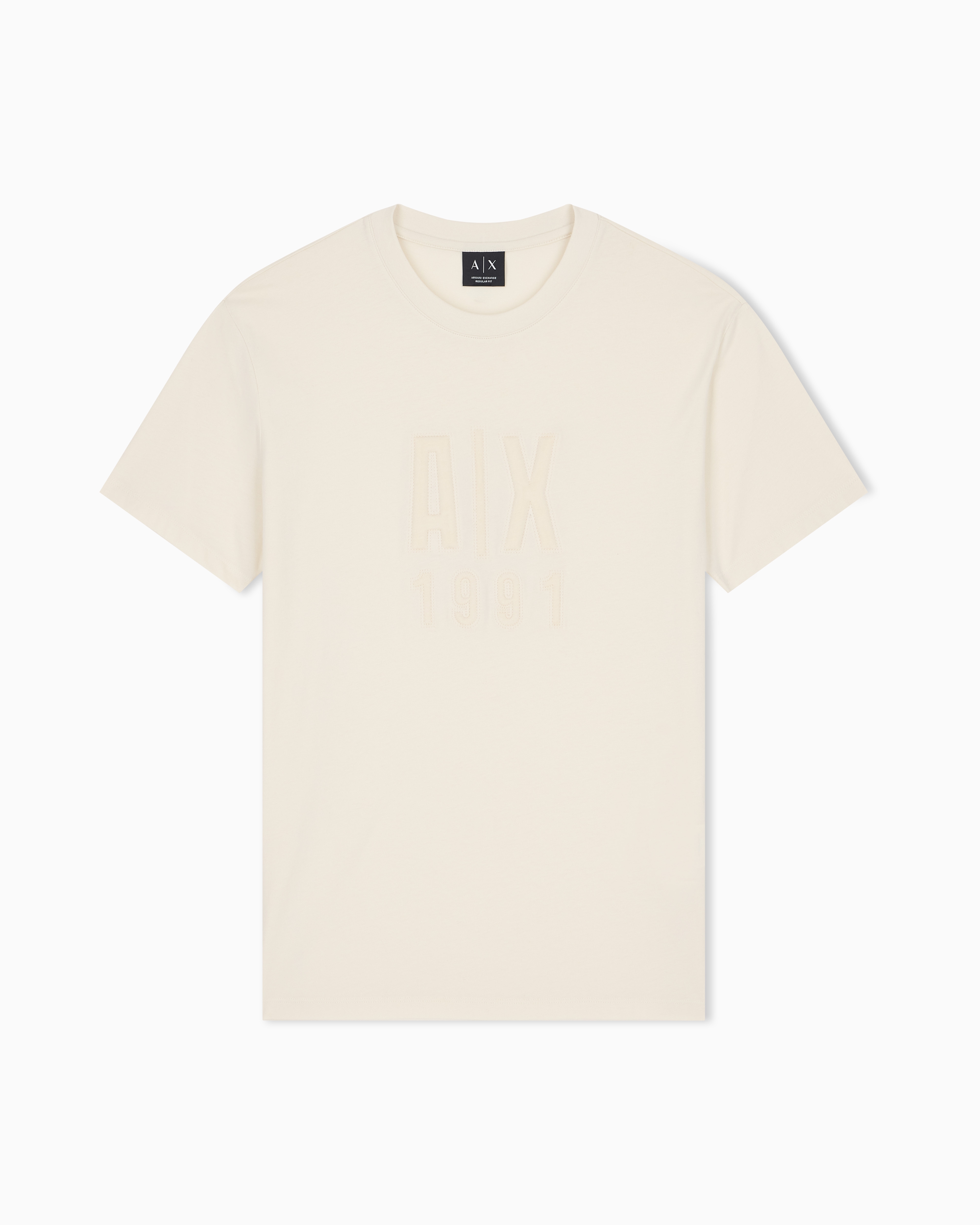 Armani Exchange White Regular T-Shirt In Cotton Jersey