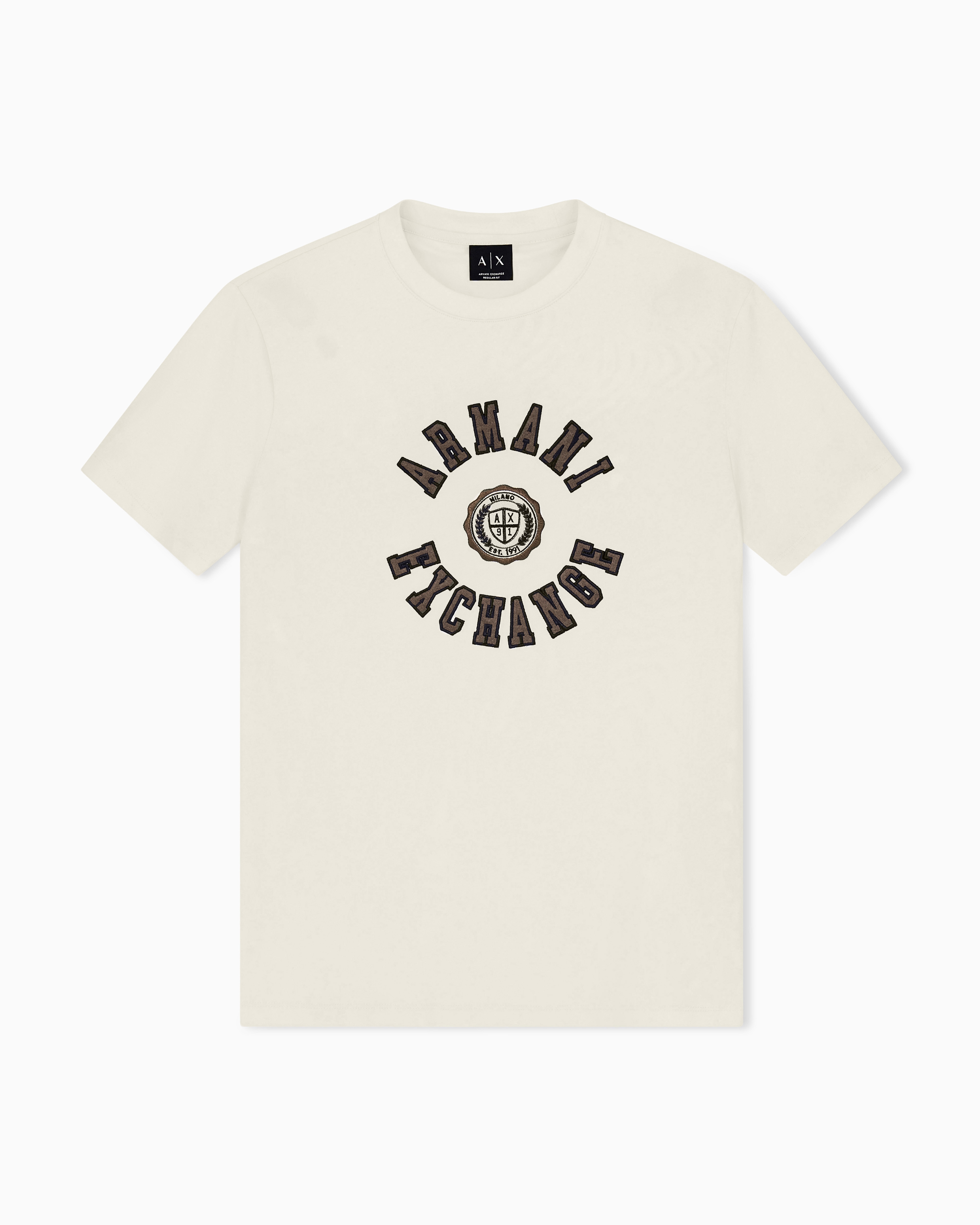 Armani Exchange White Regular T-Shirt In Cotton Jersey