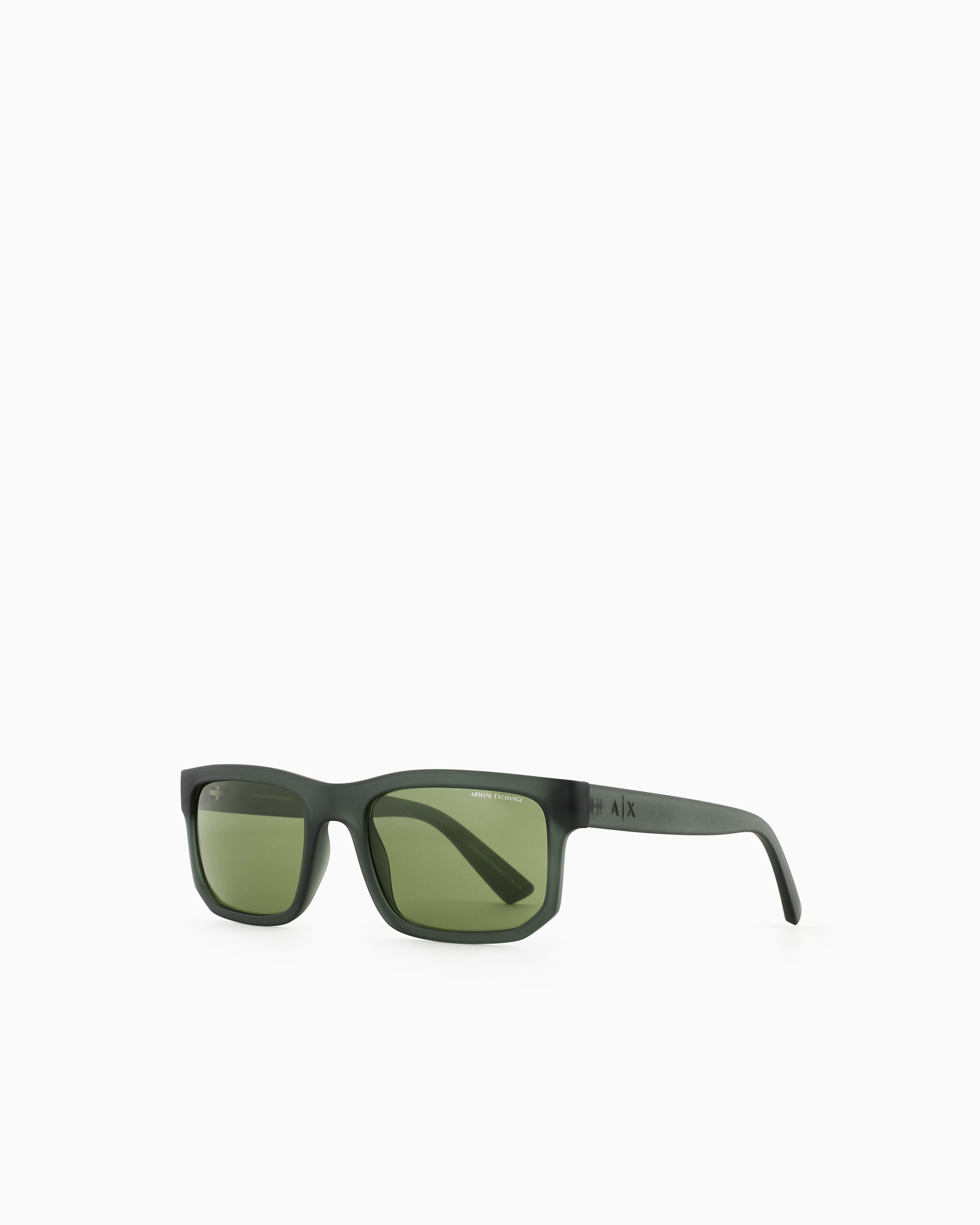 Armani Exchange Men's Green Square-Shaped Sunglasses For