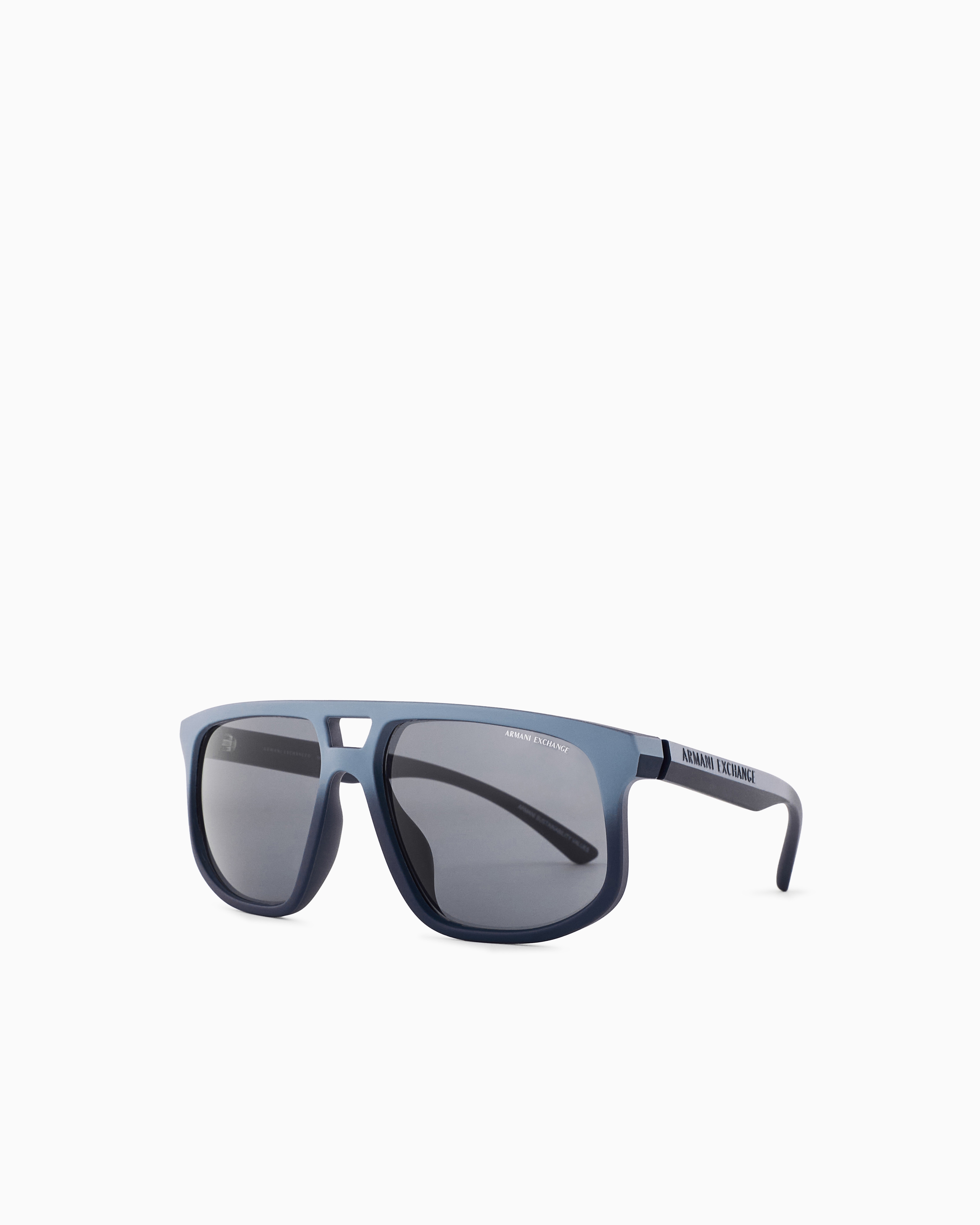 Armani Exchange Men's Blue Square-Shaped Sunglasses For