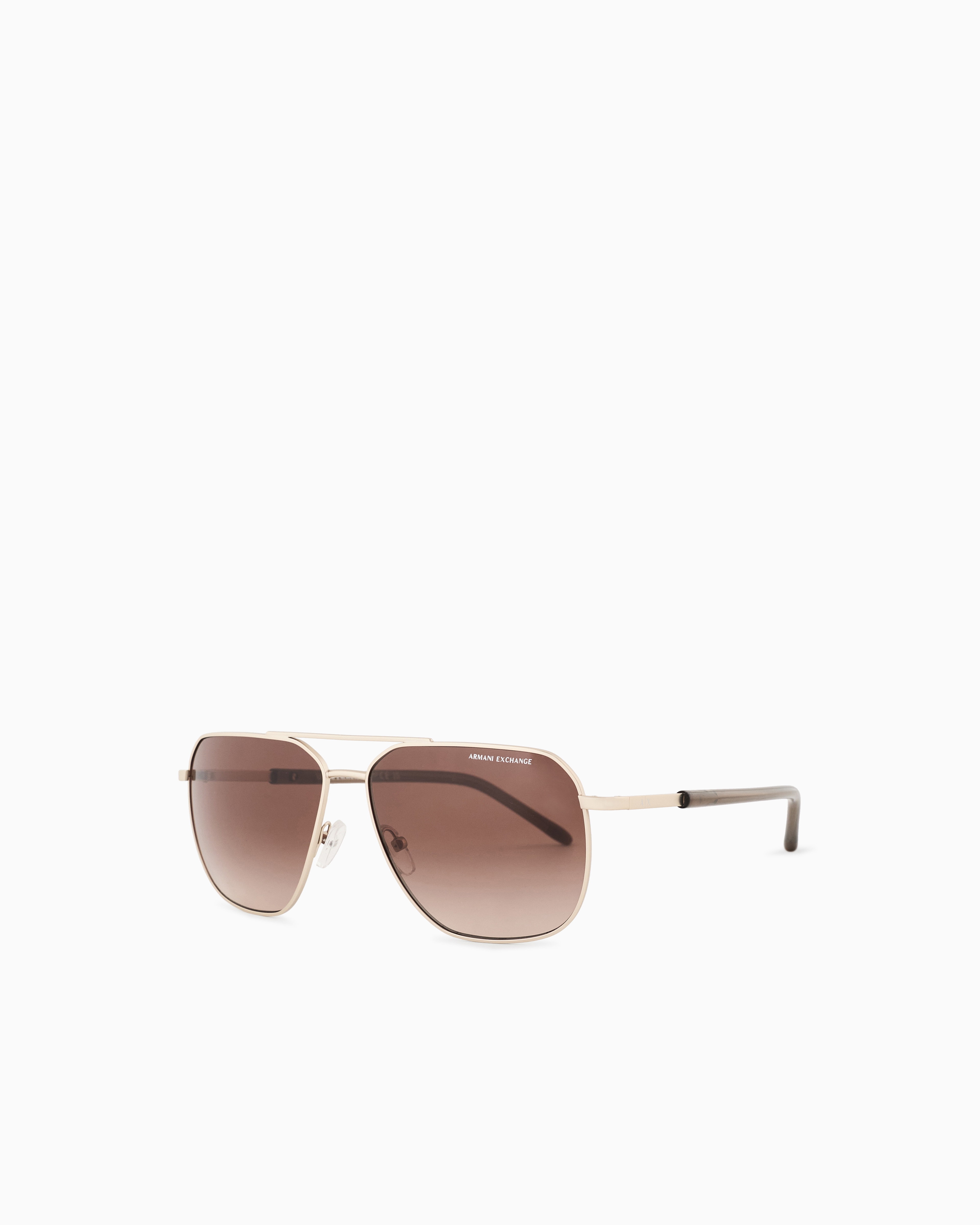 Armani Exchange Men's Gold Pilot-Shaped Sunglasses