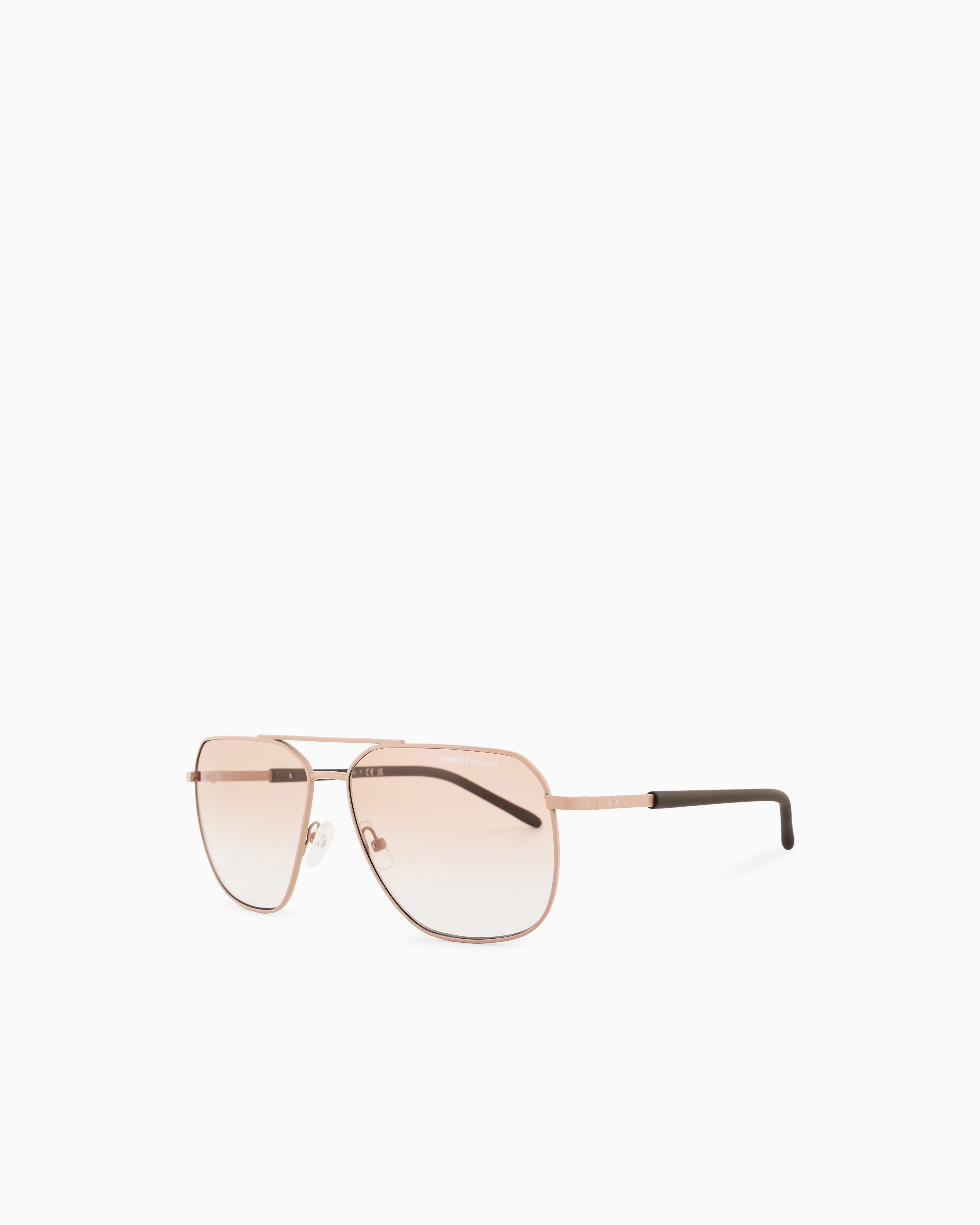 Armani Exchange Men's Beige Pilot-Shaped Sunglasses