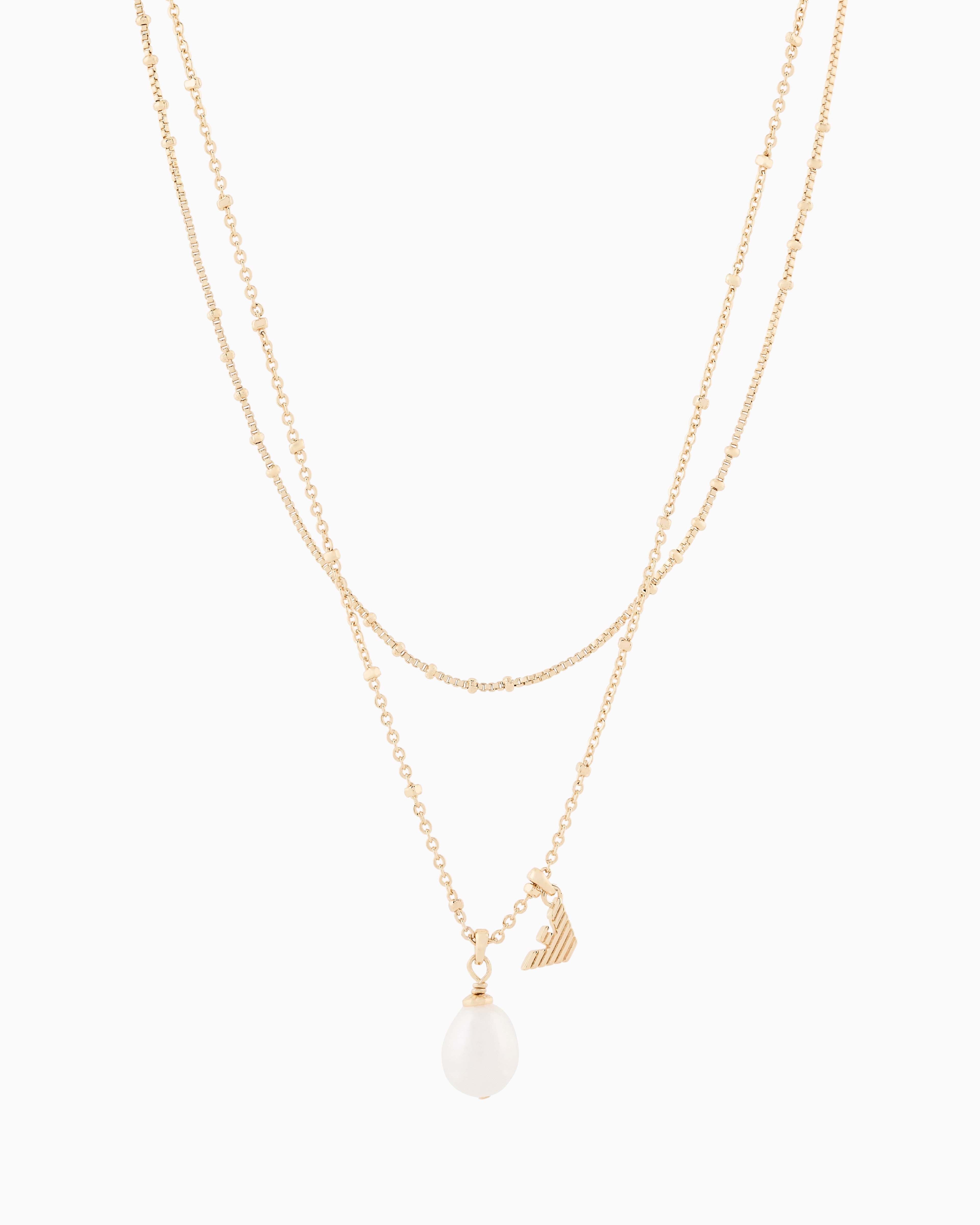 Emporio Armani Multicolored Gold-Tone Brass Pendant Necklace