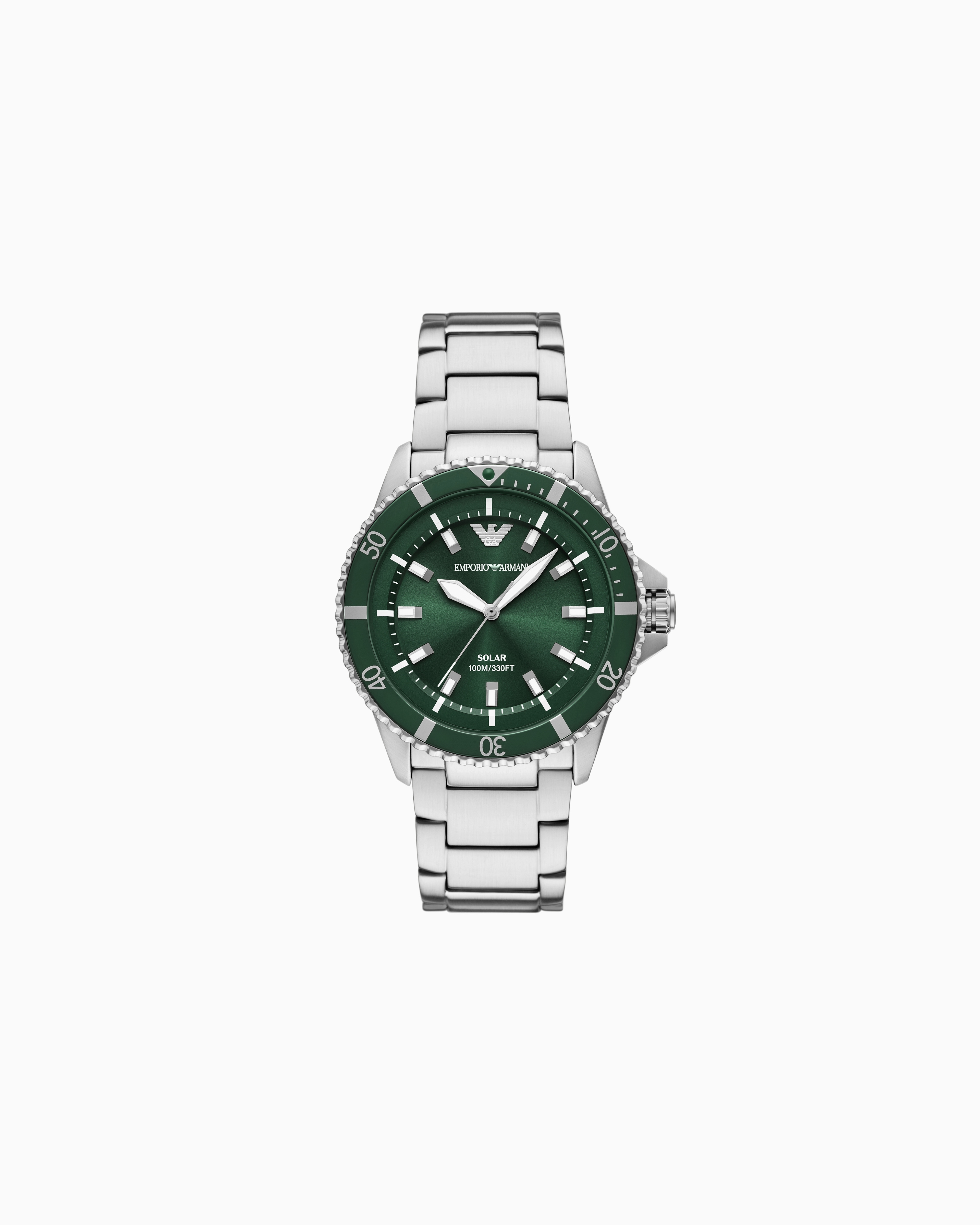 Emporio Armani Multicolored World Explorer Solar-Powered Three-Hand Stainless Steel Watch