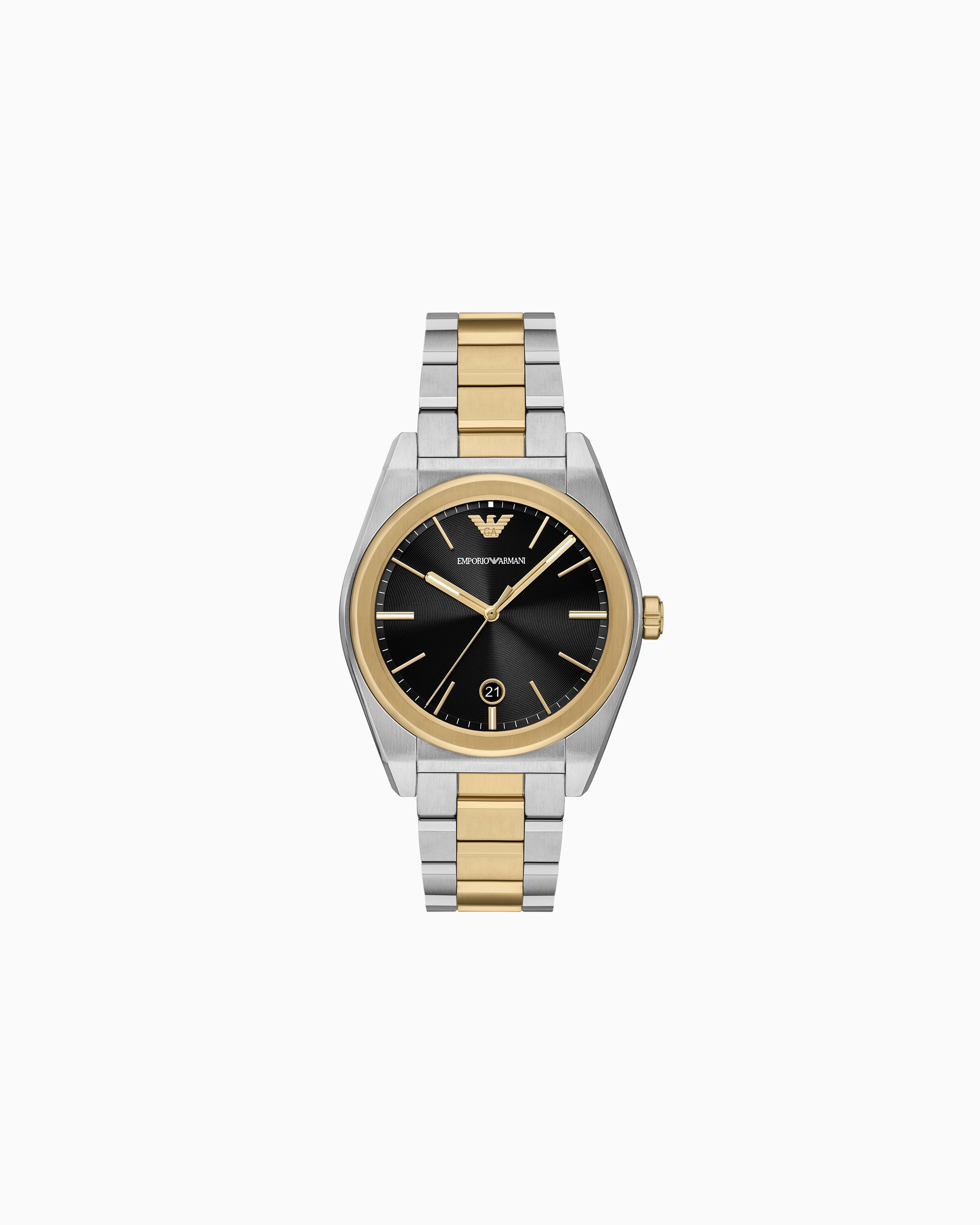 Emporio Armani Multicolored Three-Hand Two-Tone Stainless Steel Watch