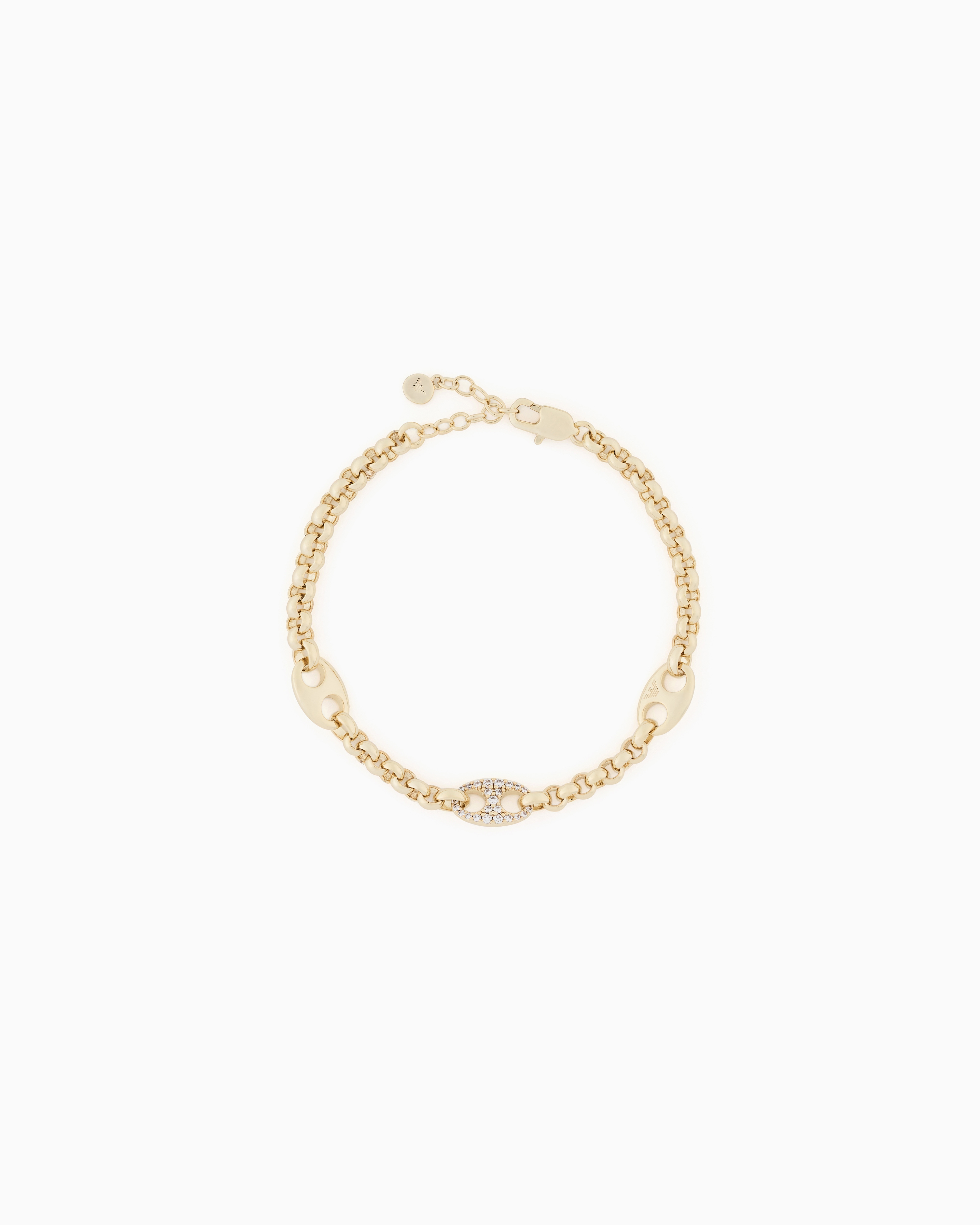 Emporio Armani Multicolored Gold-Tone Brass Station Bracelet
