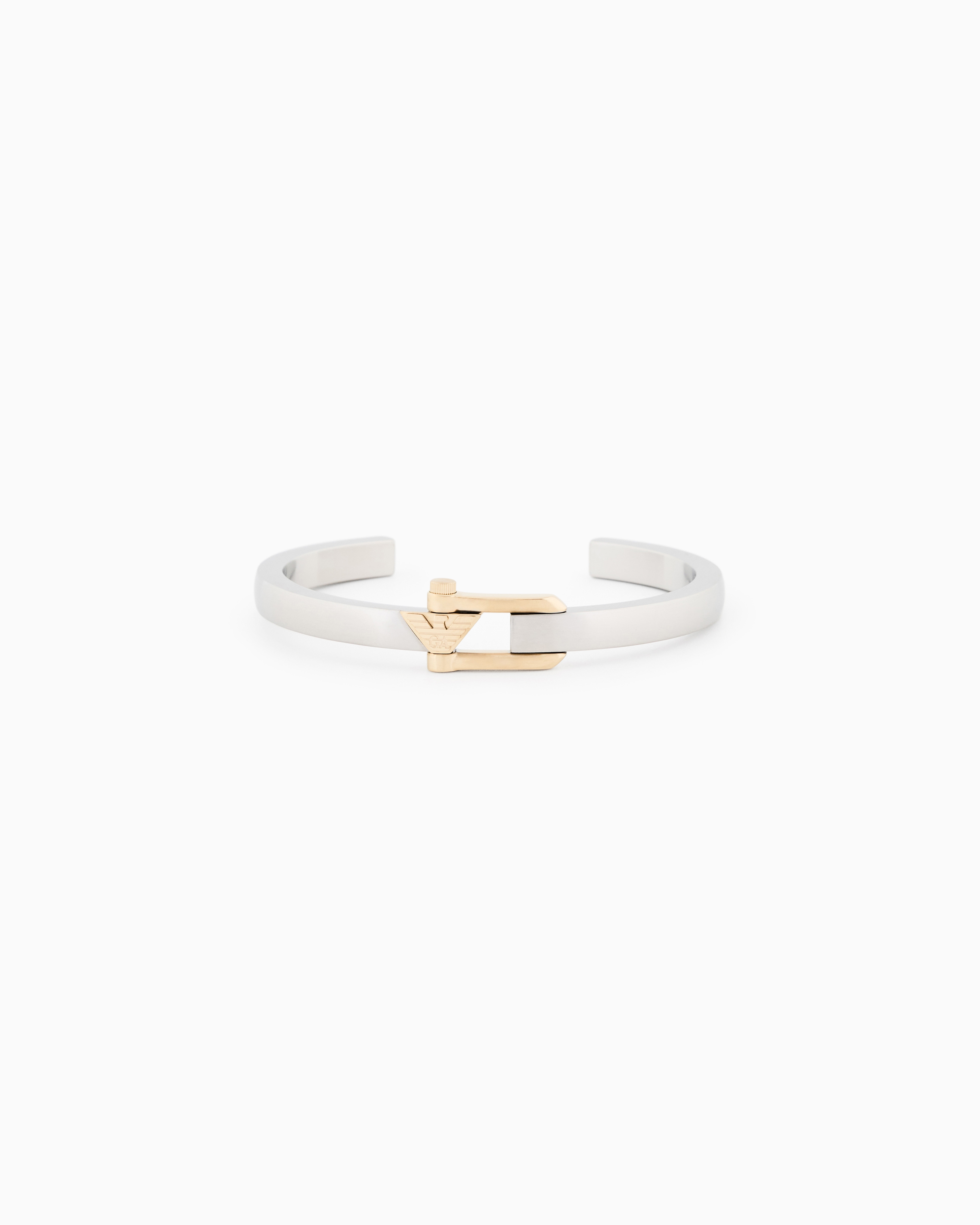 Emporio Armani Multicolored Two-Tone Stainless Steel Cuff Bracelet