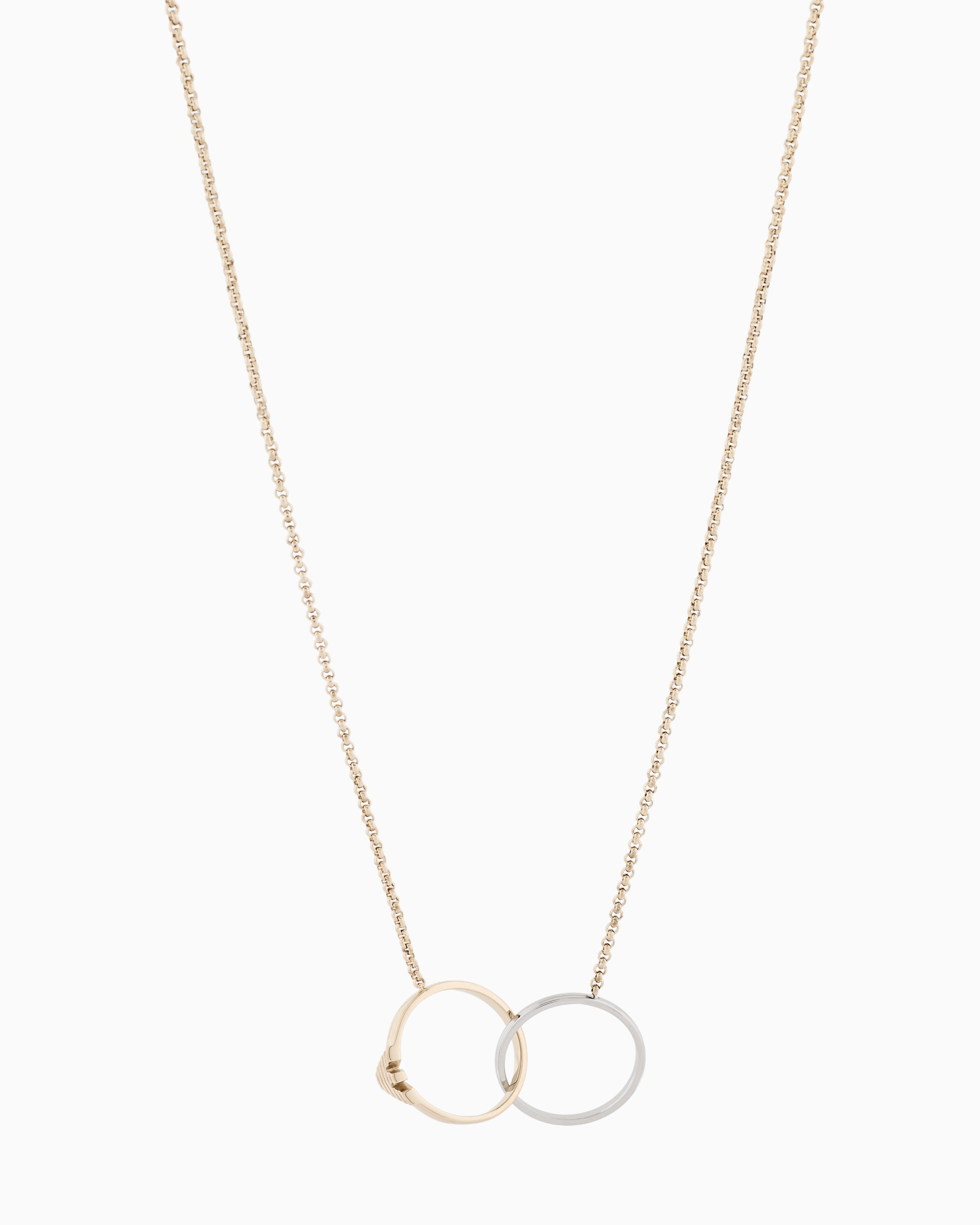 Emporio Armani Multicolored Two-Tone Stainless Steel Id Necklace
