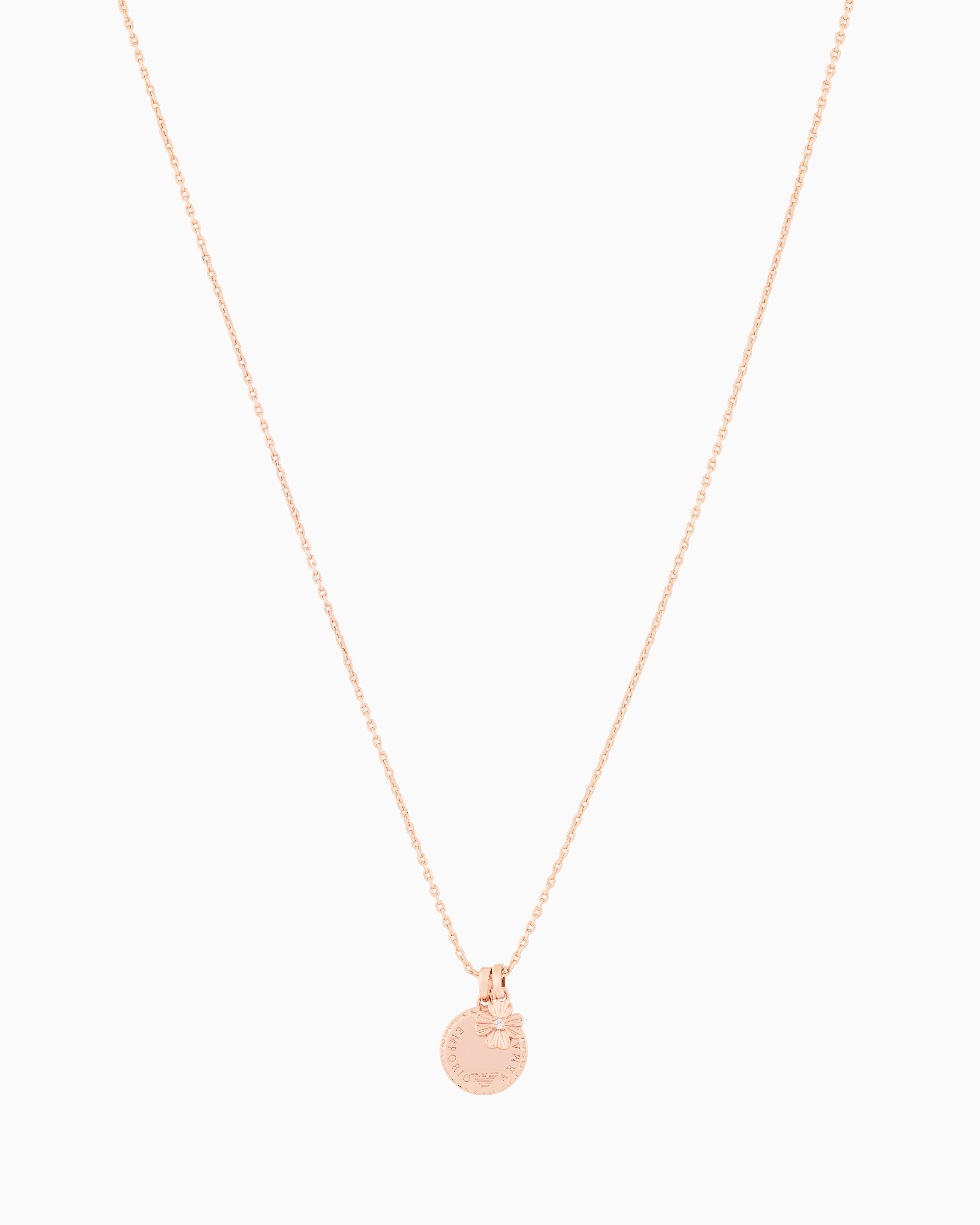 Emporio Armani Multicolored Rose Gold-Tone Brass Pendant Necklace