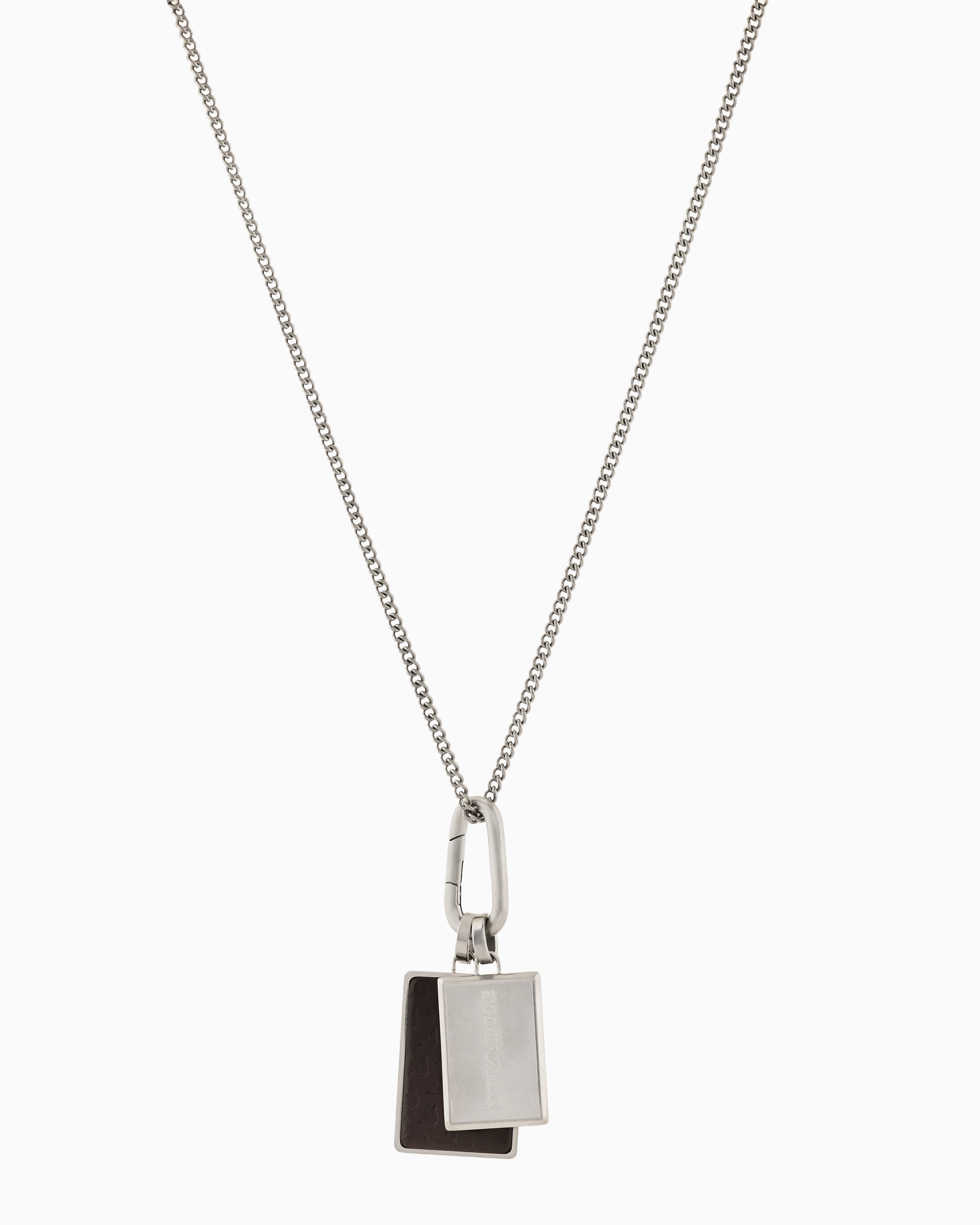 Emporio Armani Multicolored Stainless Steel Dog Tag Necklace