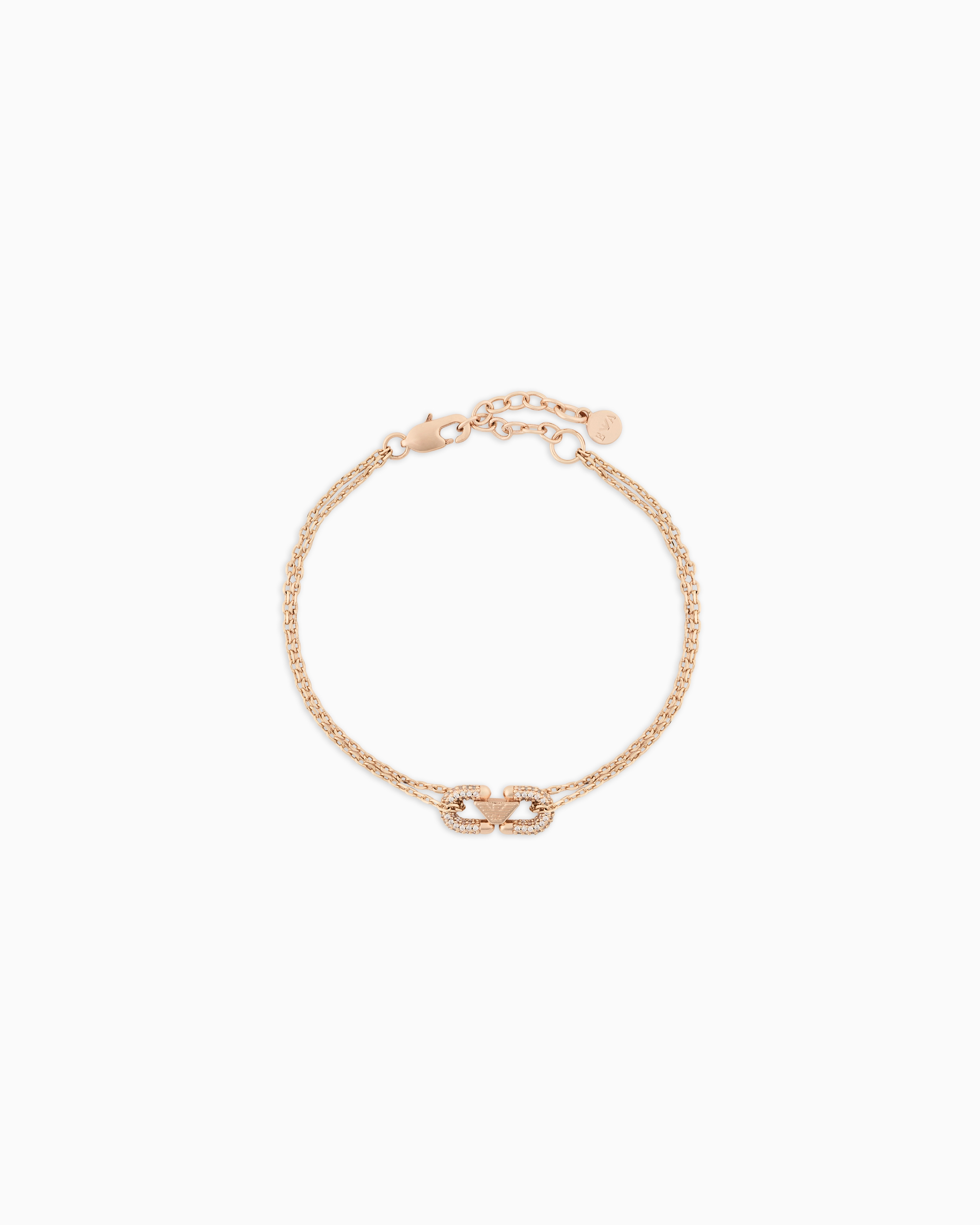 Emporio Armani Multicolored Rose Gold-Tone Brass Id Bracelet