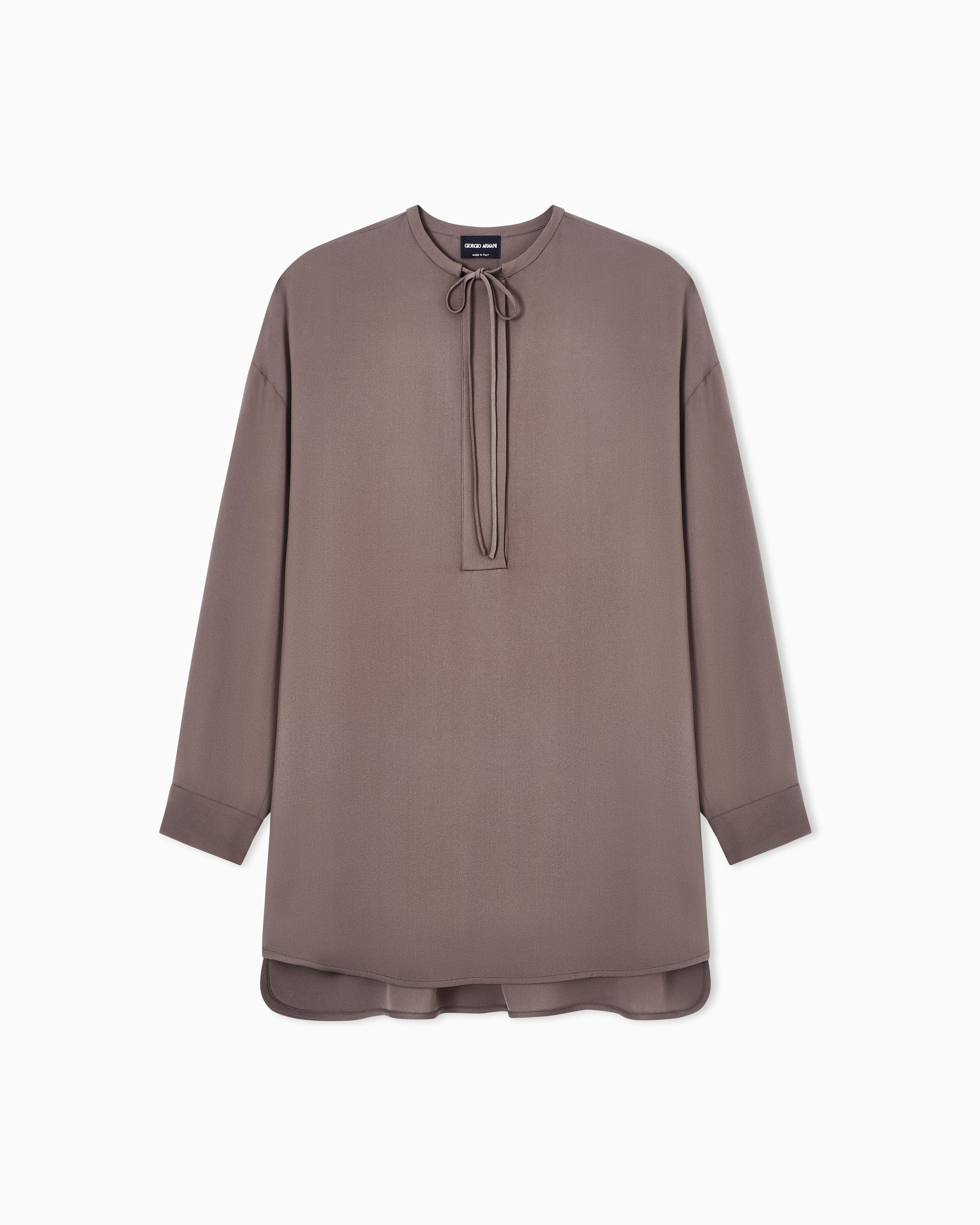 Giorgio Armani Grey Blouse In Triple Silk Georgette