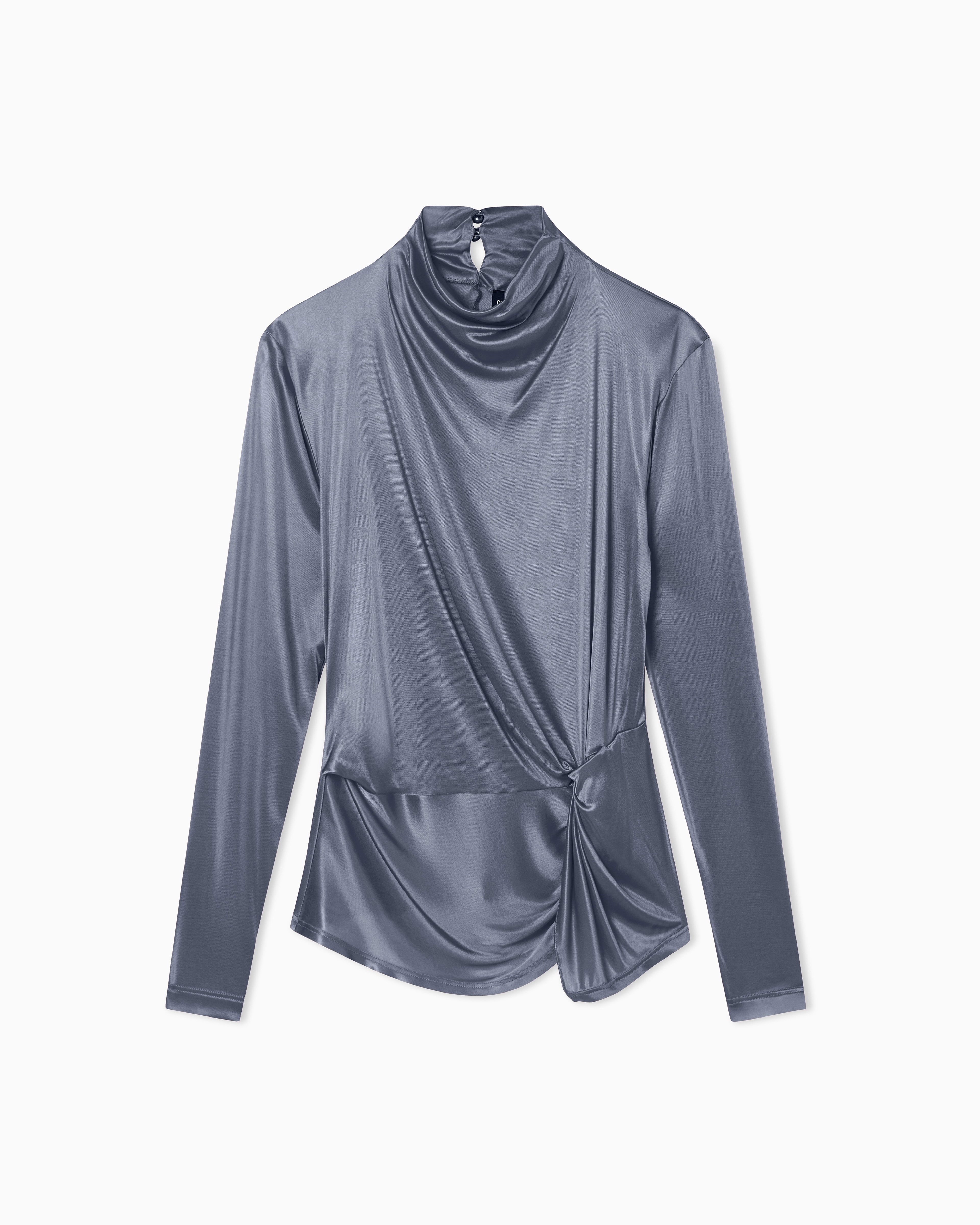 Giorgio Armani Grey Viscose Jersey Long-Sleeved Jumper