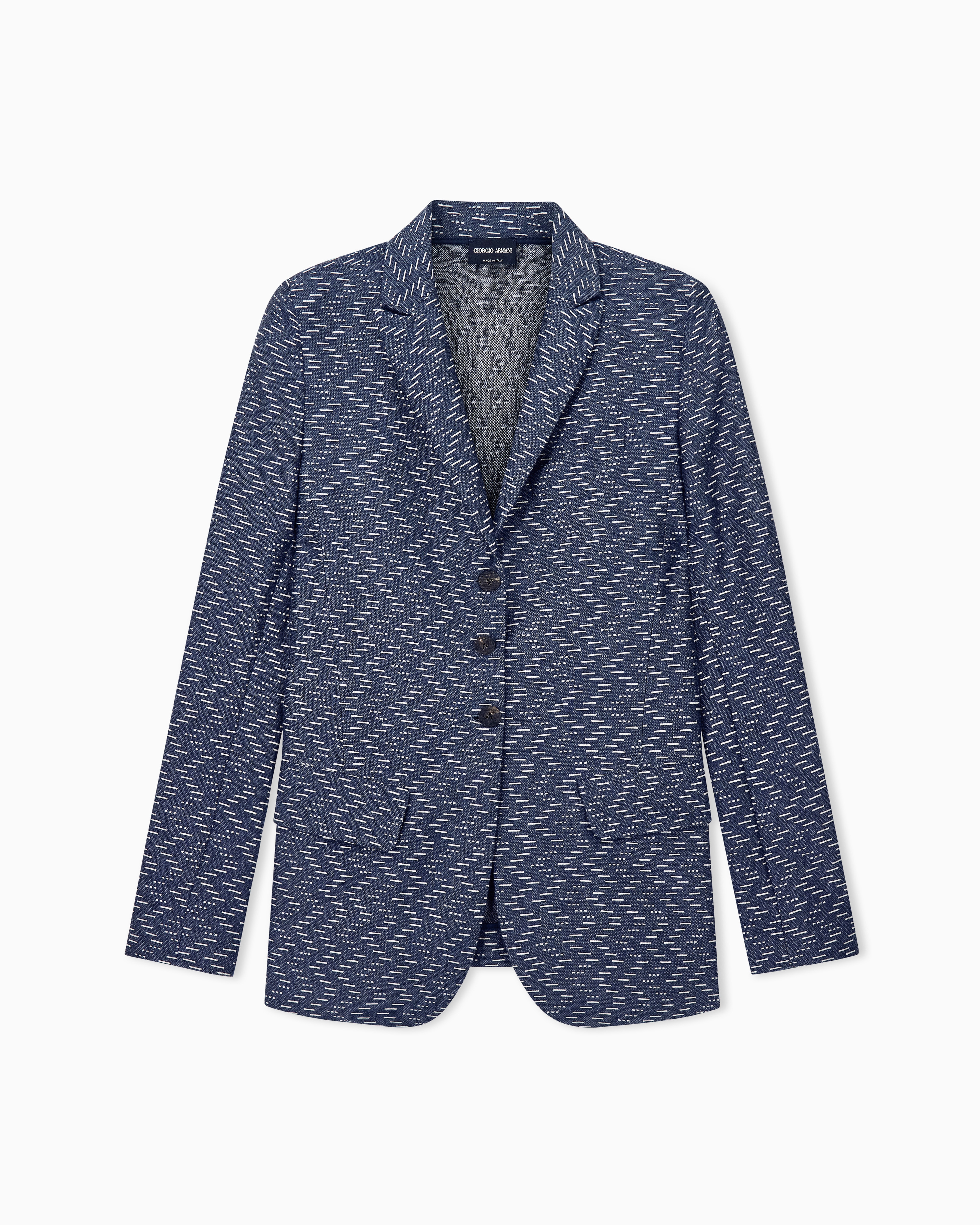 Giorgio Armani Grey Blazer Jackets Single-Breasted Chevron In Cashmere And Silk