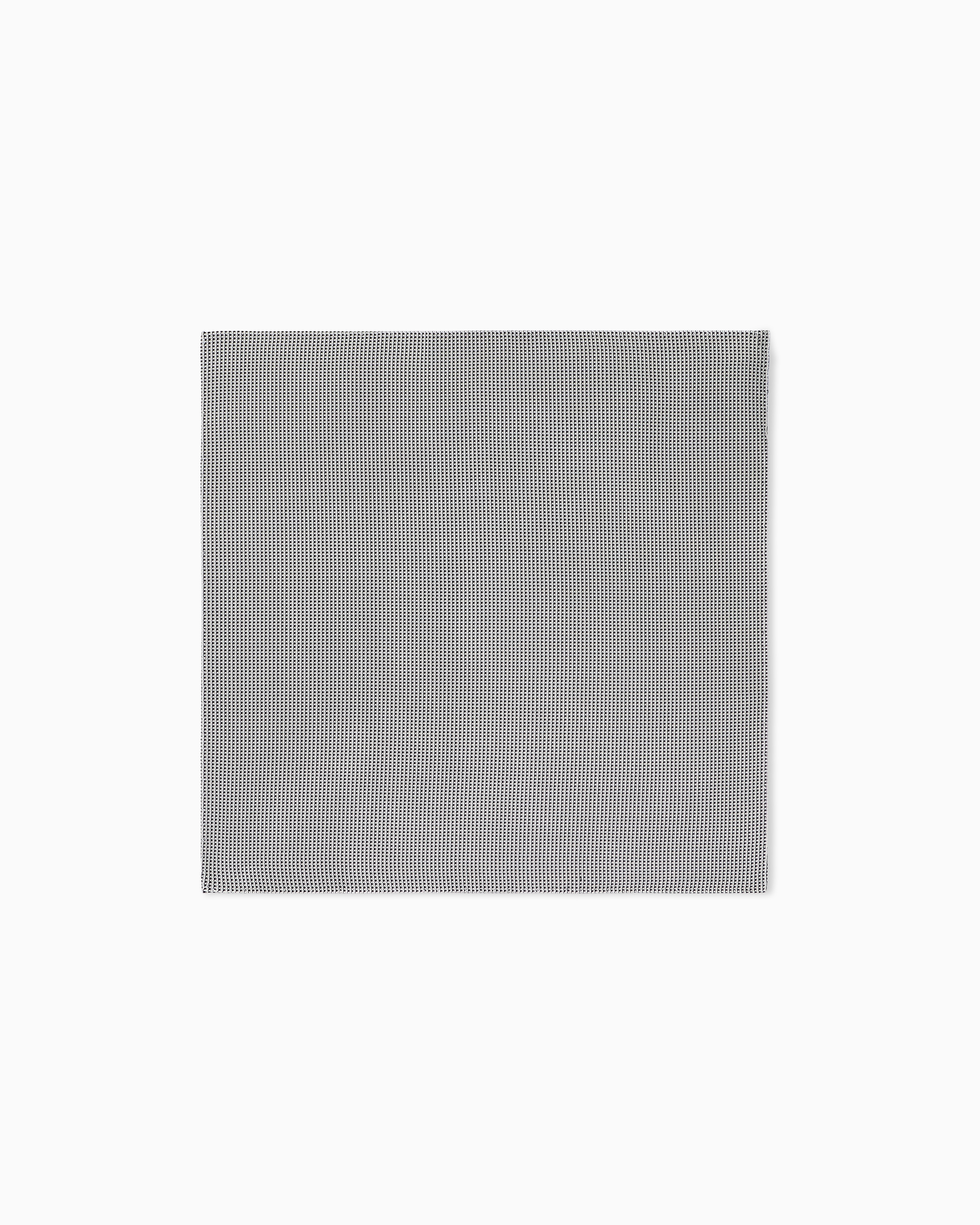 Emporio Armani Brown Silk Pocket Square With A Subtle Dotted Pattern