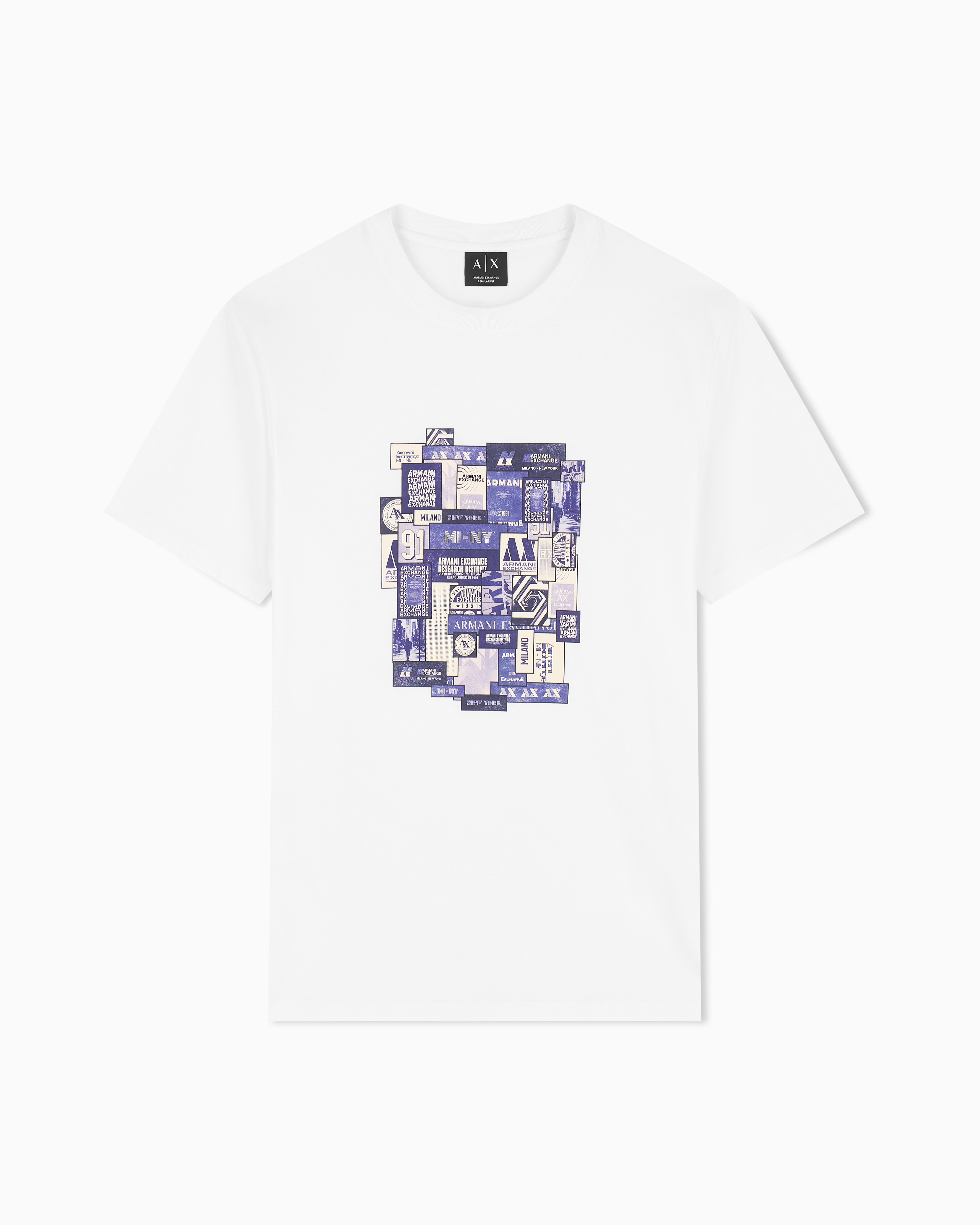 Armani Exchange White Regular T-Shirt In Cotton Jersey