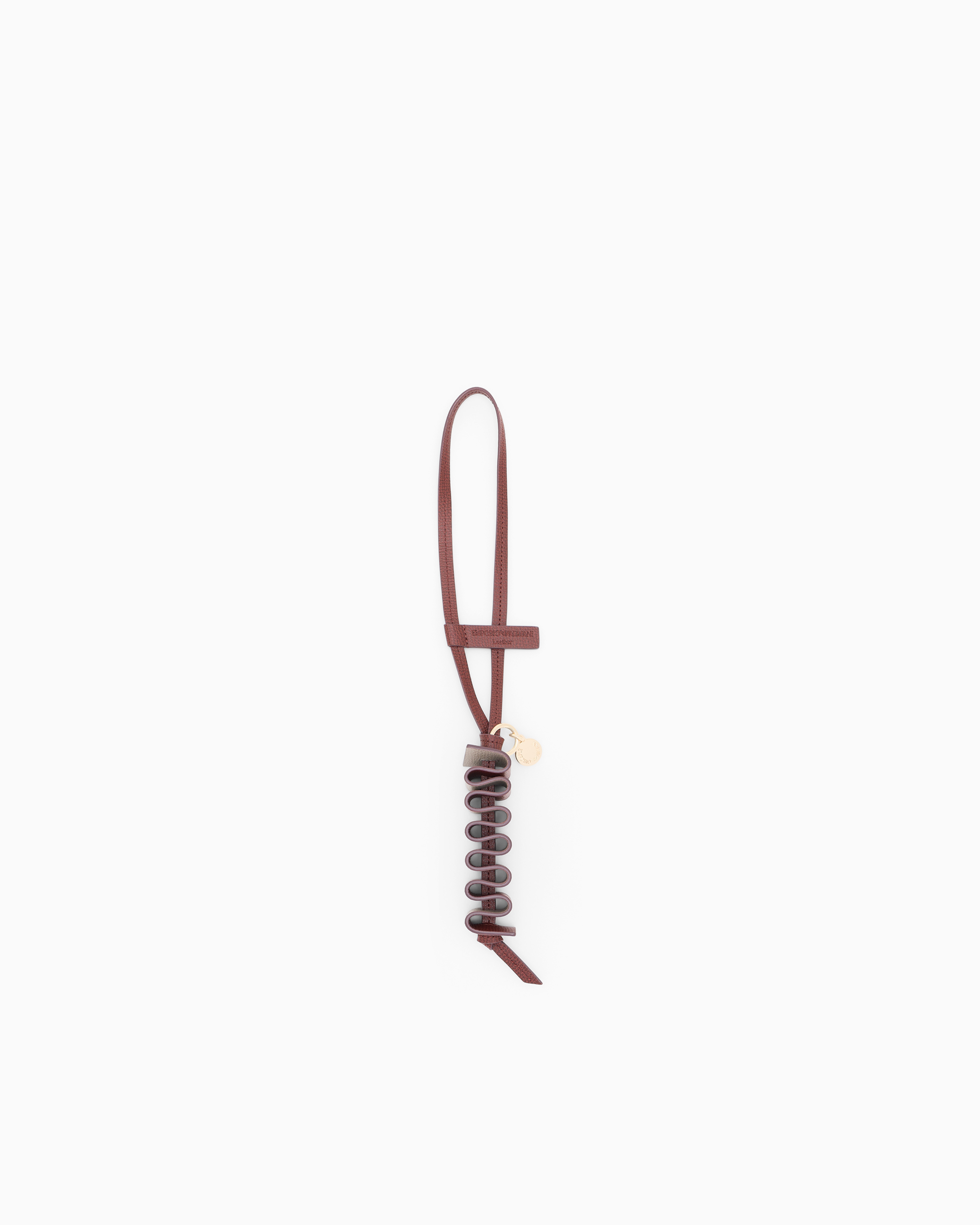 Emporio Armani Burgundy 1981 Leather Wave Charm