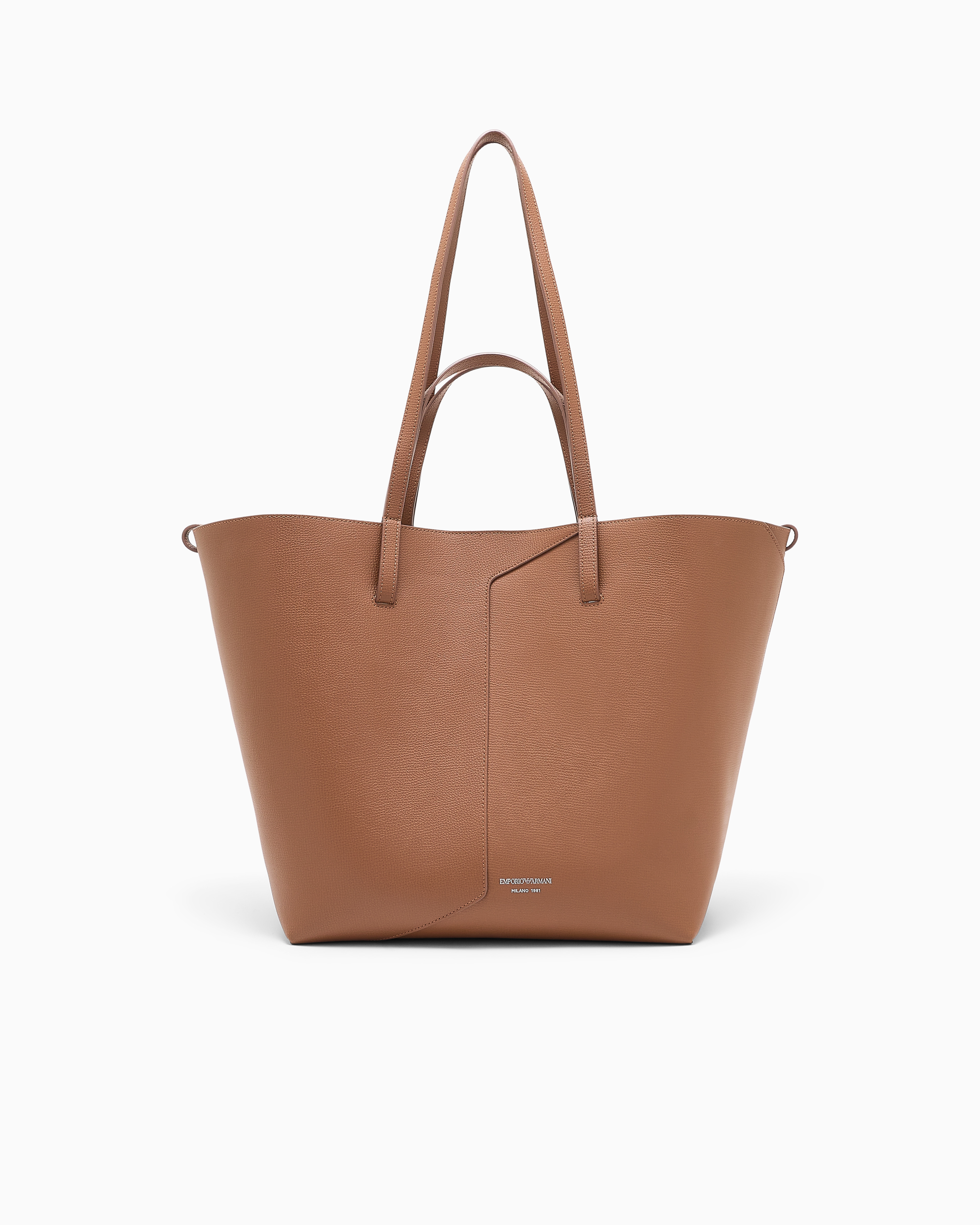 Emporio Armani Brown 1981 Leather Shopper Bag