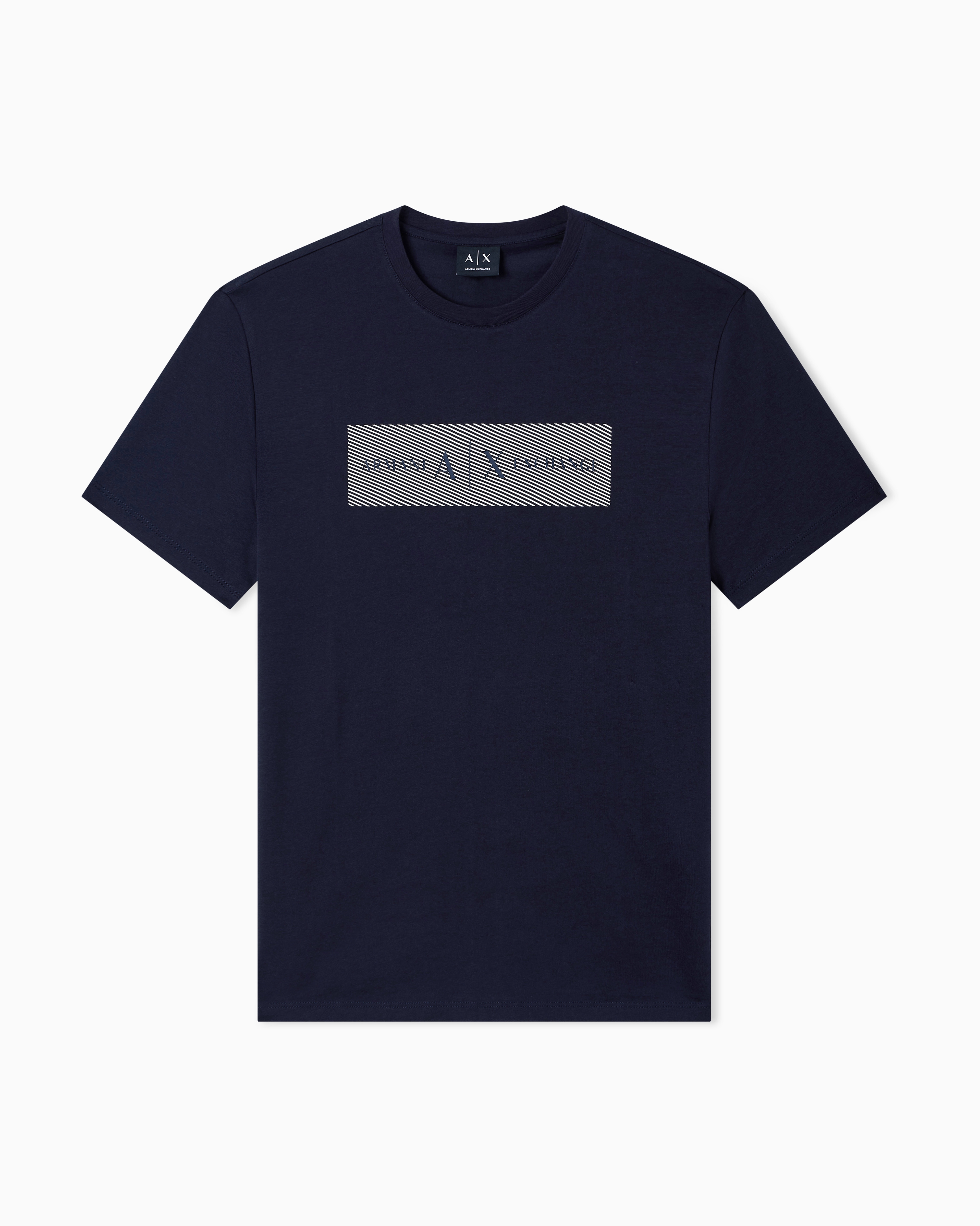 Armani Exchange Navy Blue Slim Fit Cotton T-Shirt