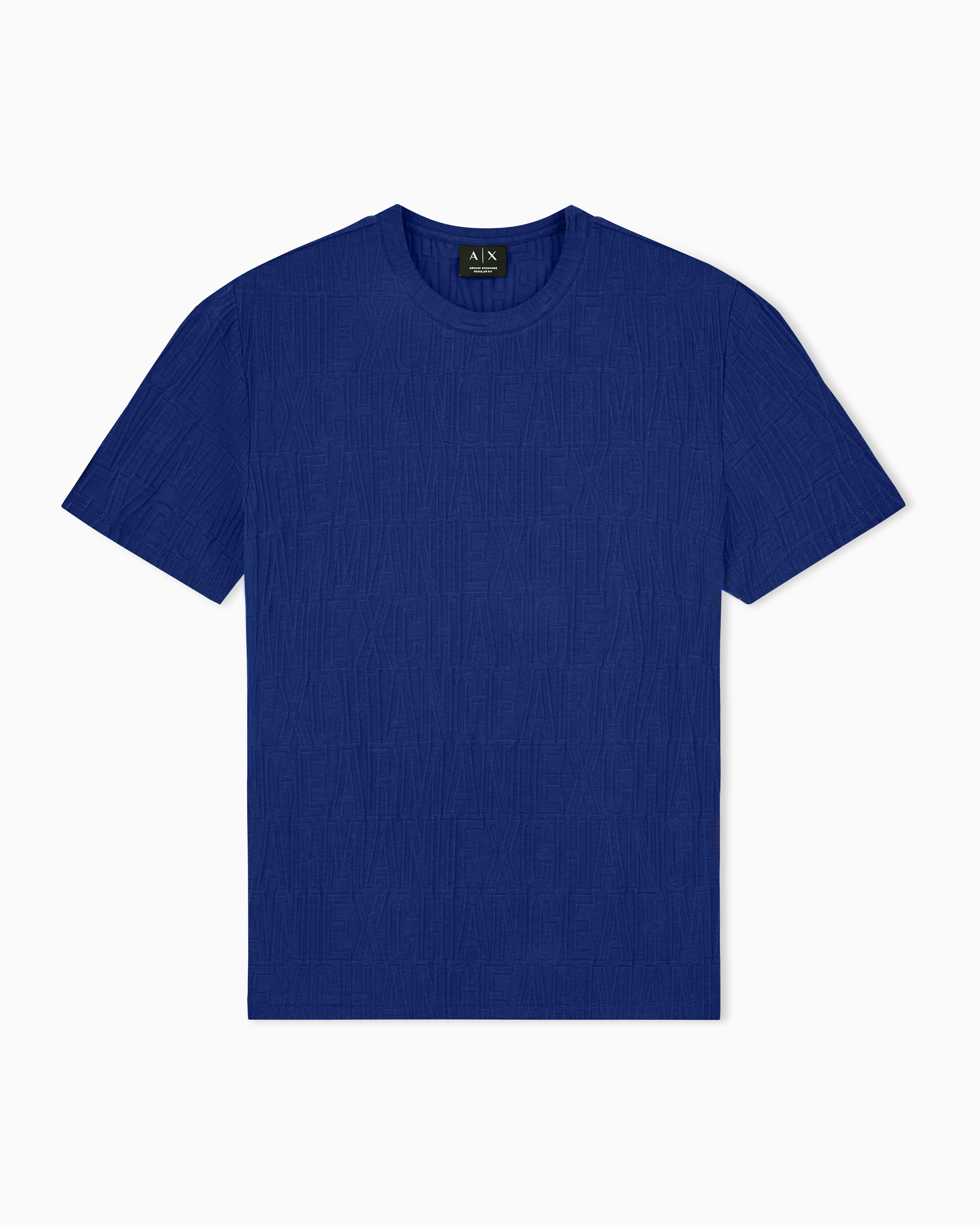 Armani Exchange Blue Regular T-Shirt In Mercerized Cotton Jersey