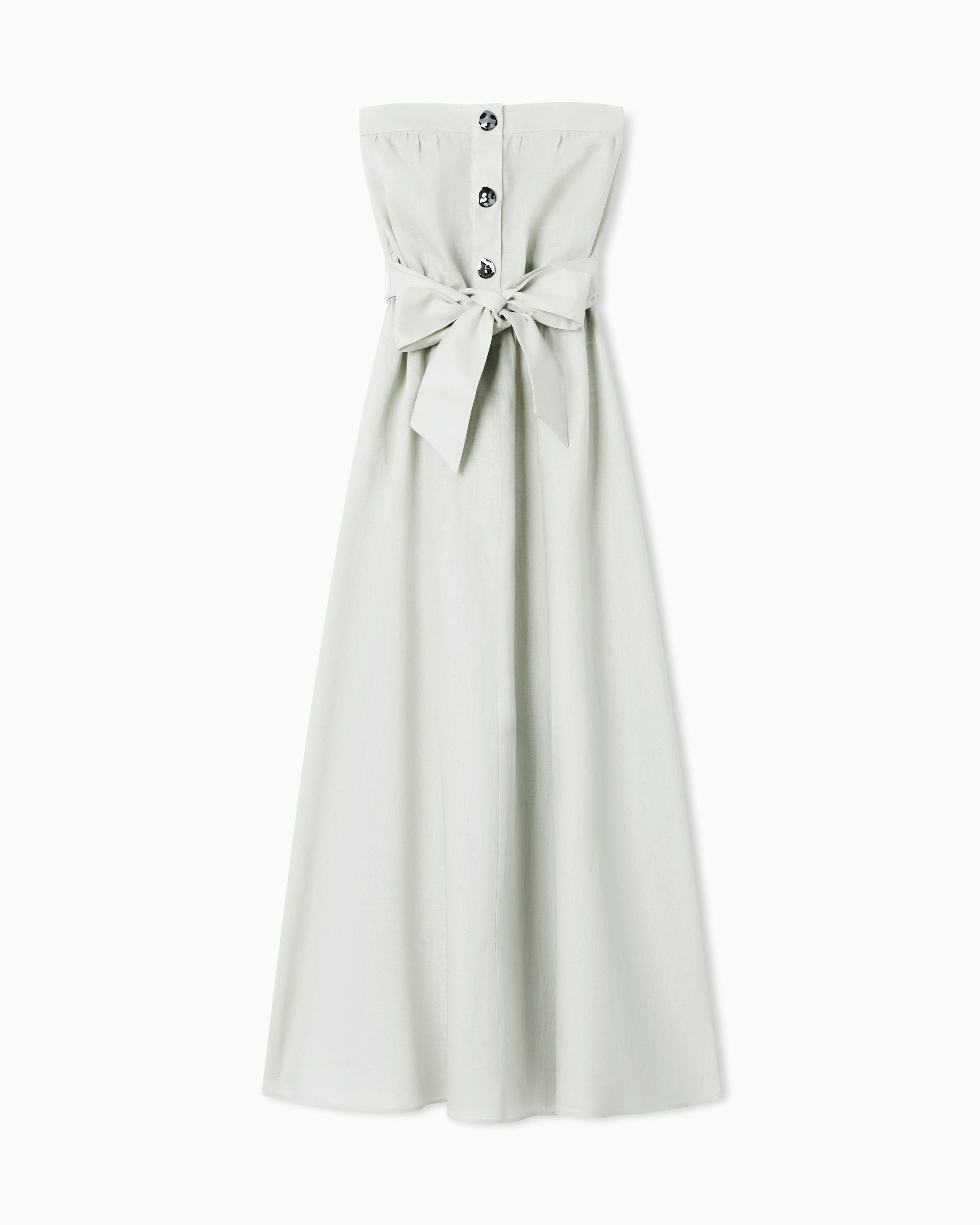 Armani Exchange Beige Long Linen Poplin Dress
