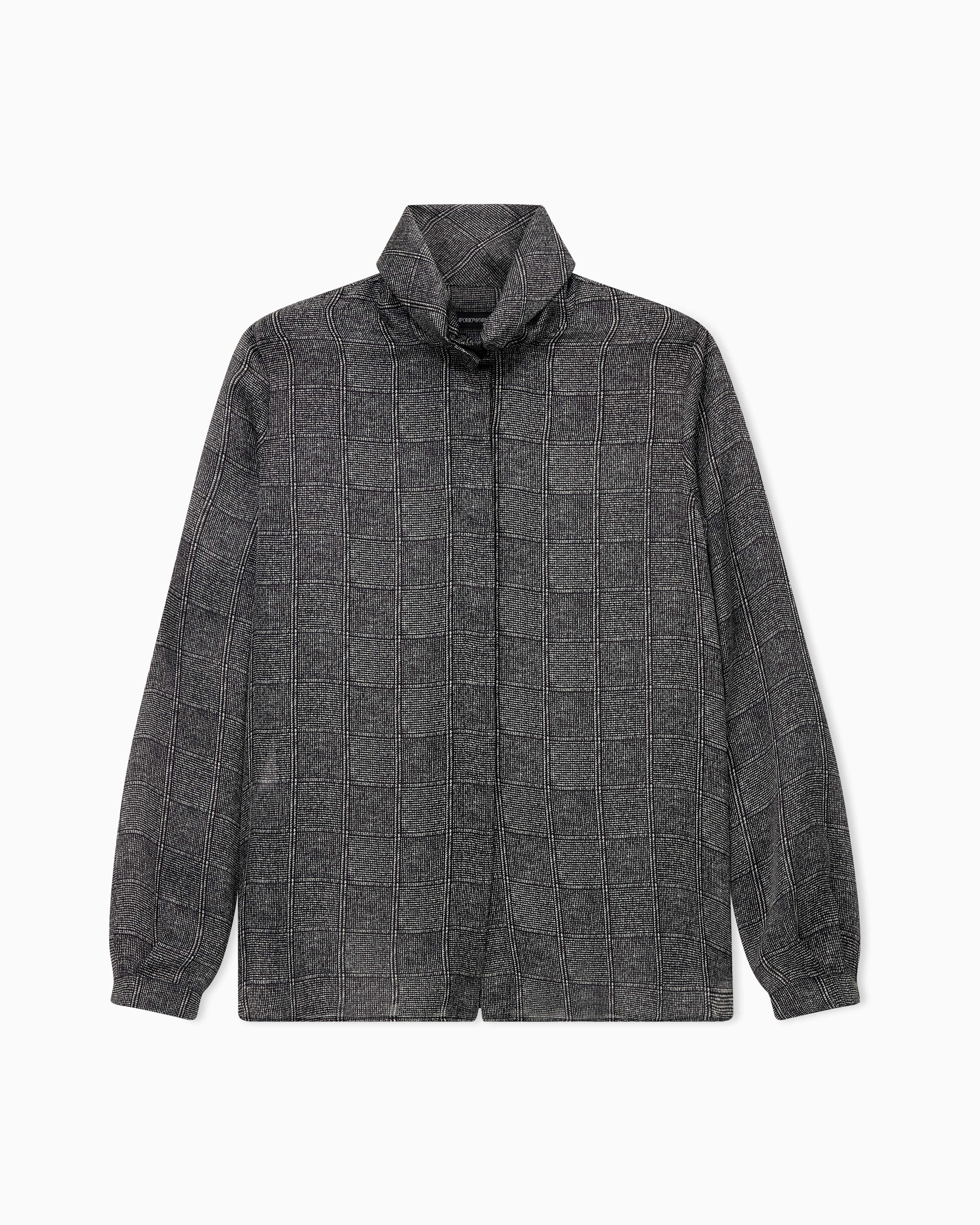 Emporio Armani Grey Printed Satin Shirt Signature Capsule