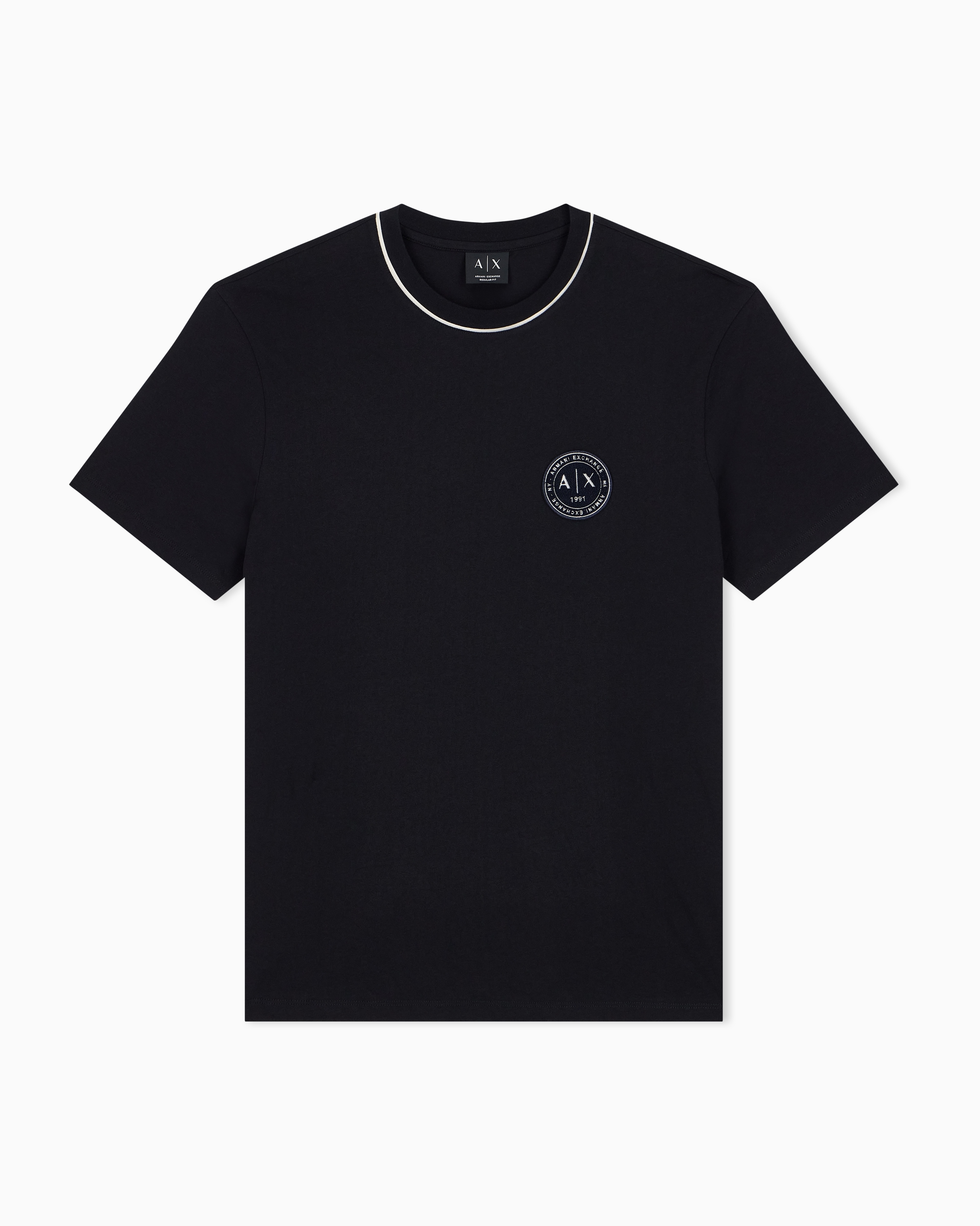 Armani Exchange Black Regular T-Shirt In Cotton Jersey