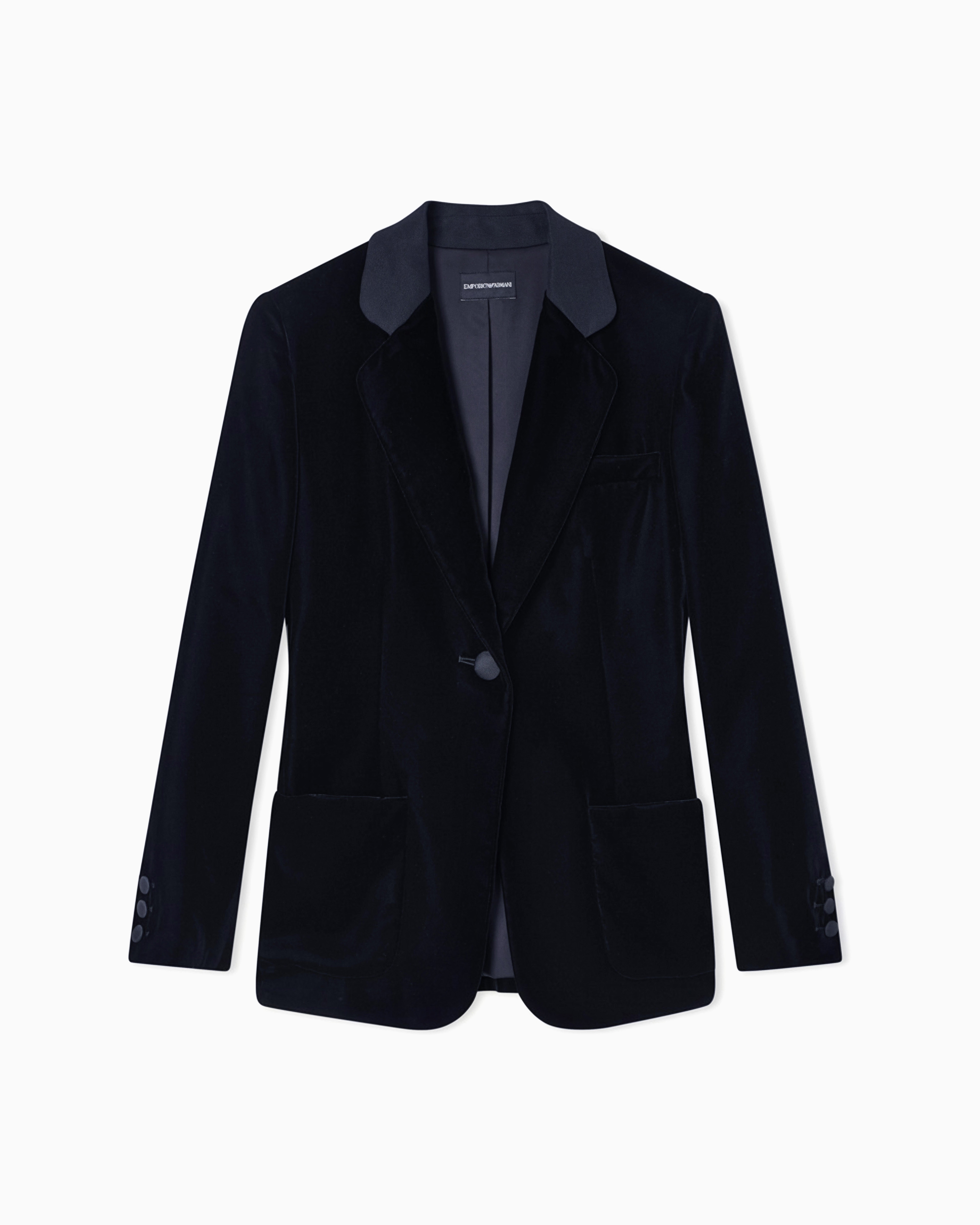 アルマーニ　ジャケット シングルブレストジャケット ベルベット | Emporio Armani