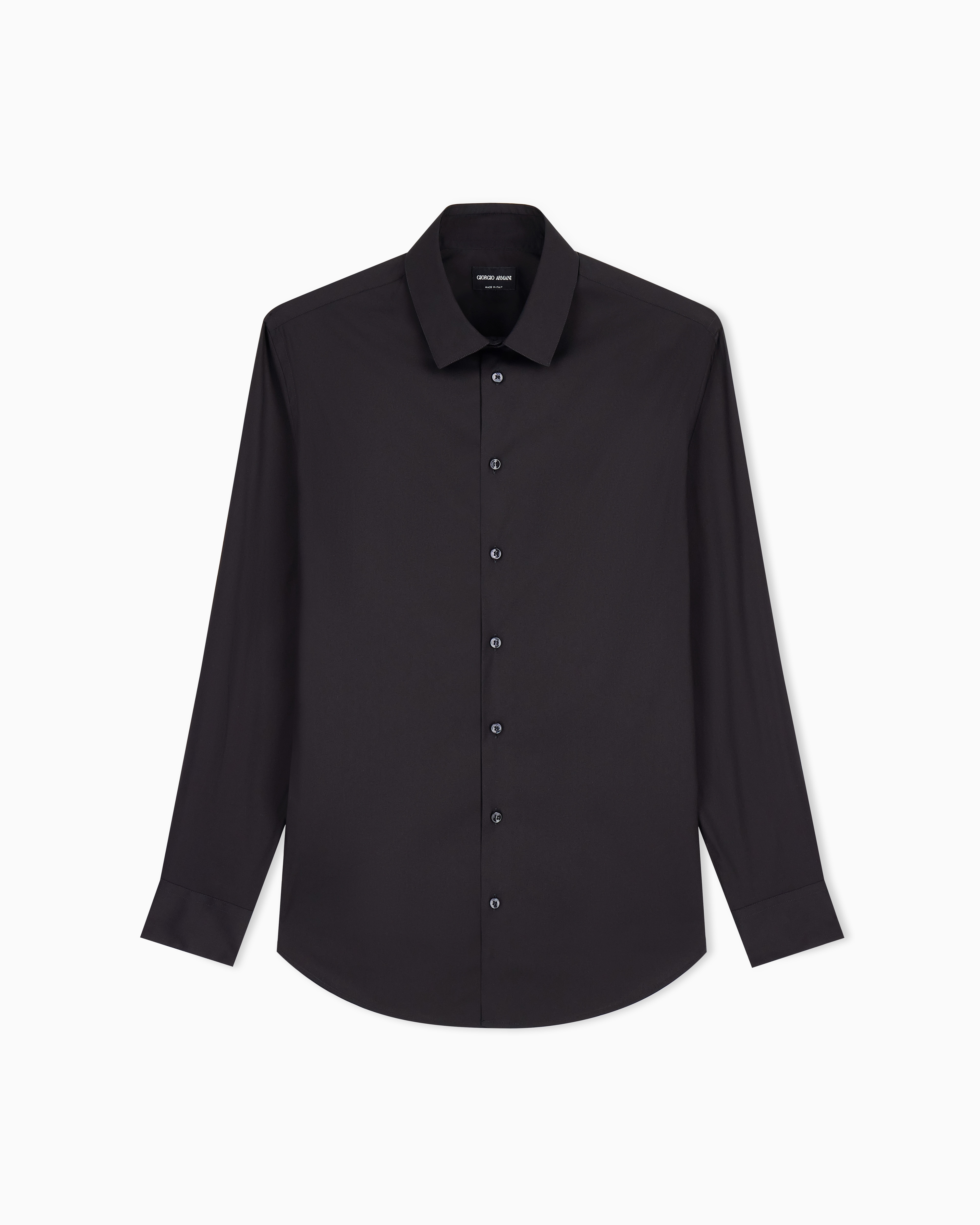 Giorgio Armani Camicia Con Stecche In Tessuto Fluido E Stretch