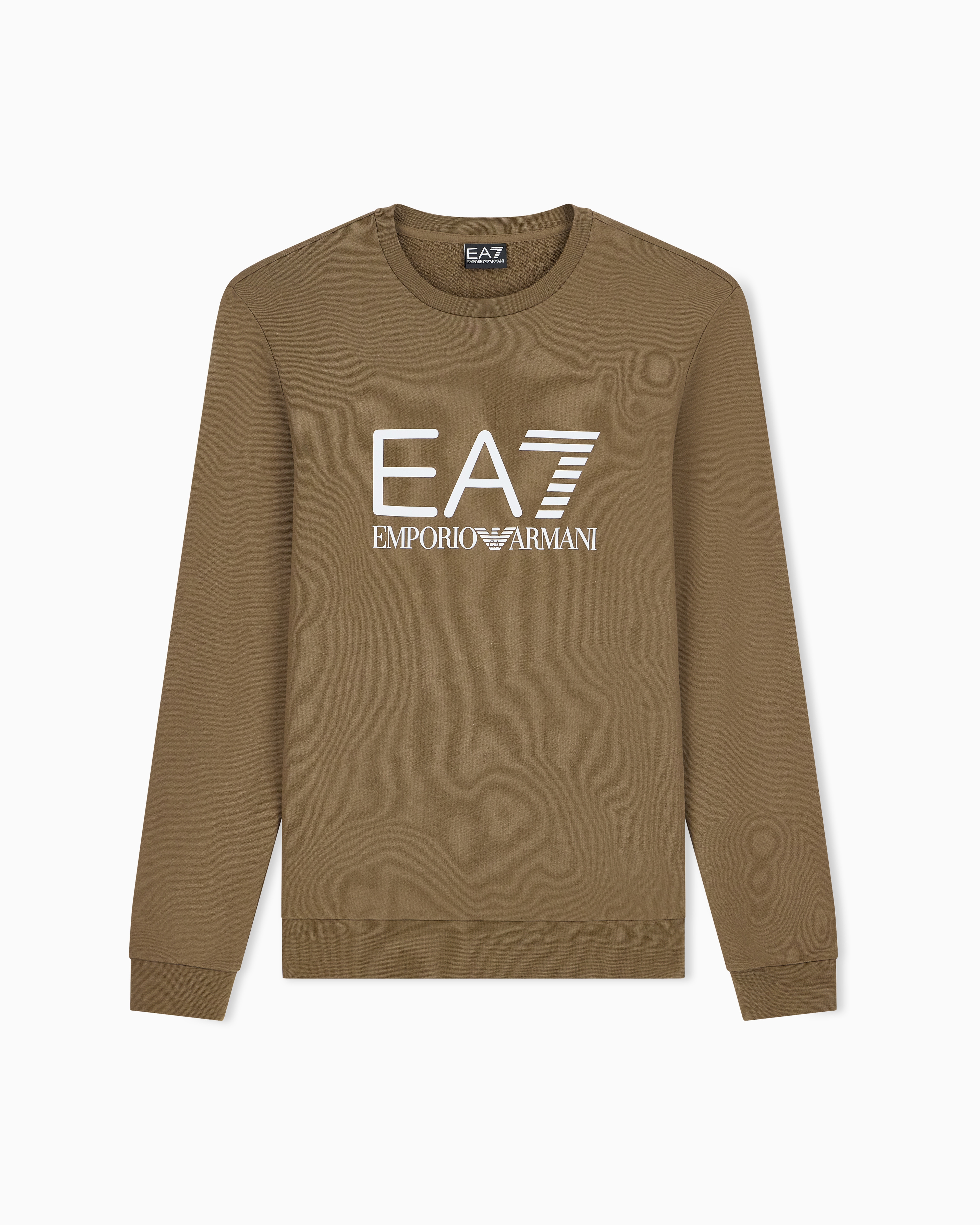 Ea7 Brown Slim Sweatshirt Core Identity In Cotton Jersey With Logo