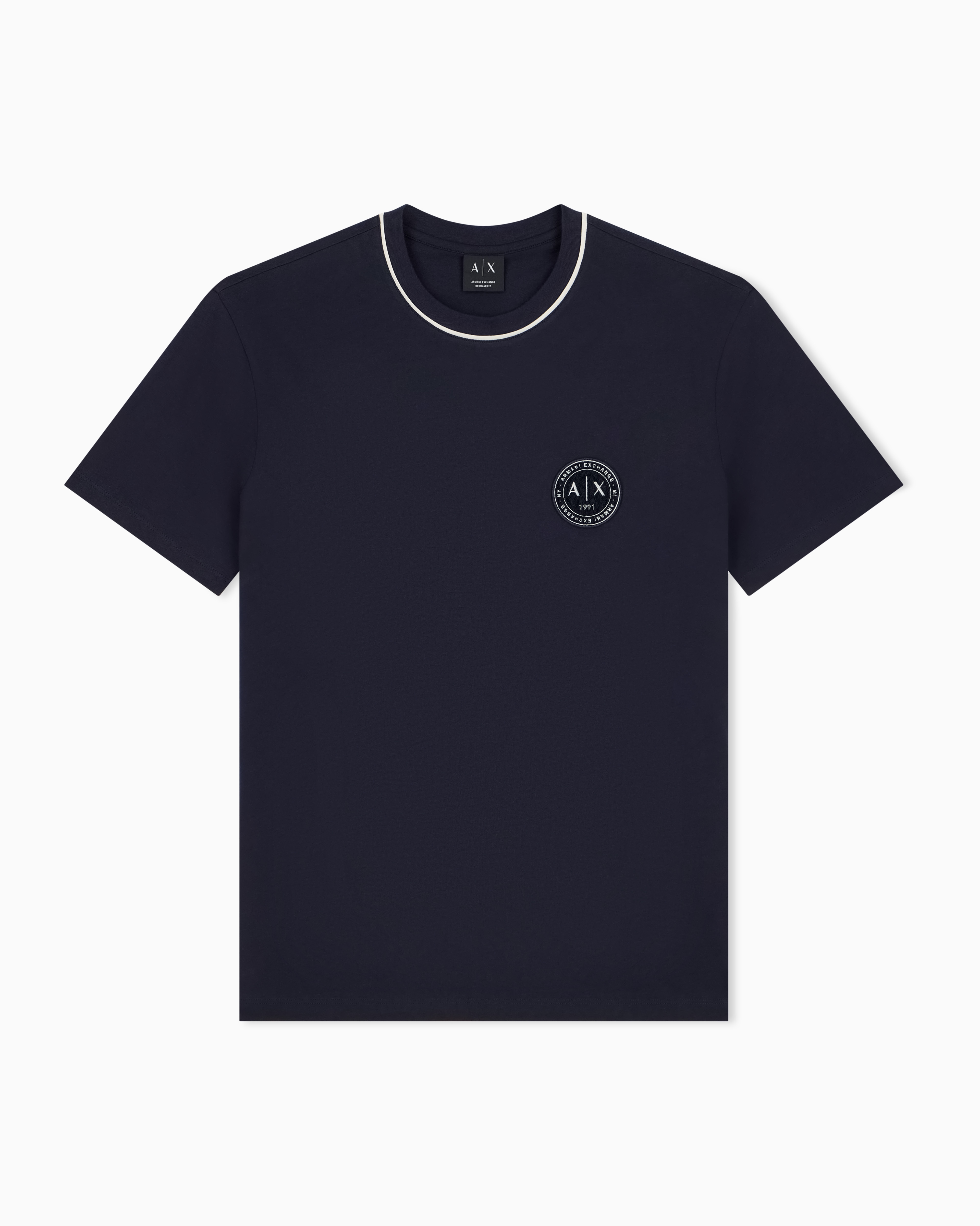 Armani Exchange Navy Blue Regular T-Shirt In Cotton Jersey