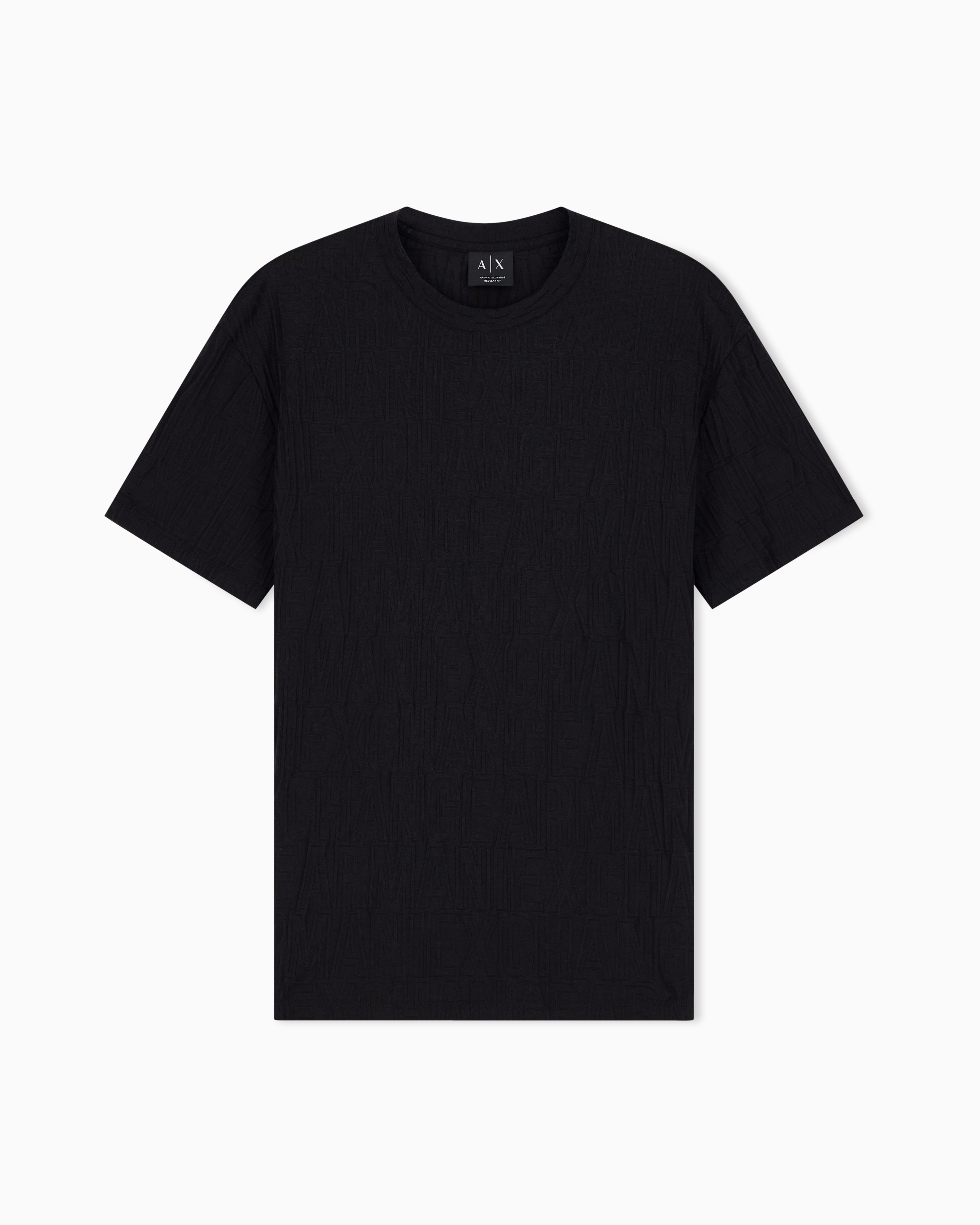 Armani Exchange Black Regular T-Shirt In Mercerized Cotton Jersey