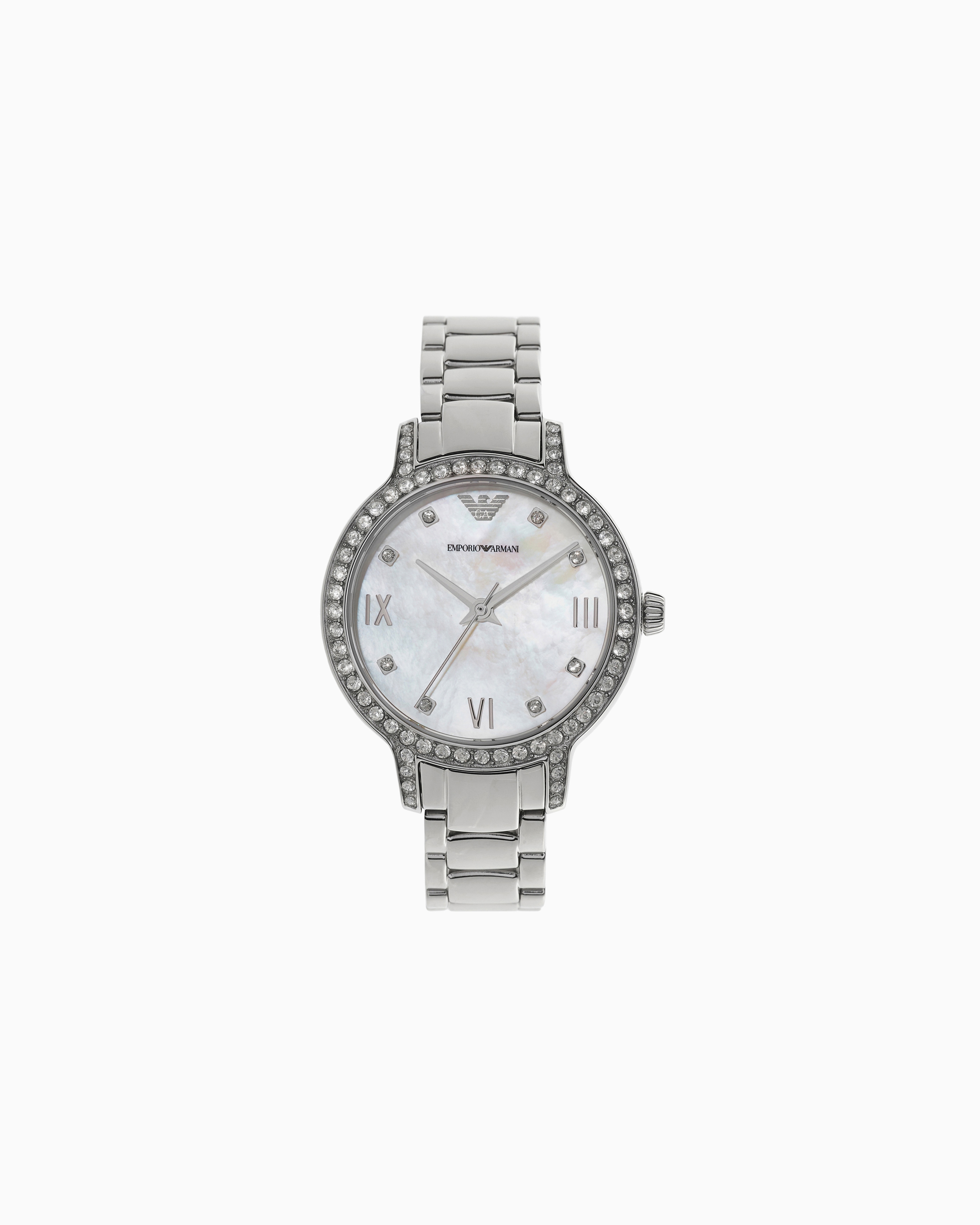Emporio Armani Multicolored Three-Hand Stainless Steel Watch