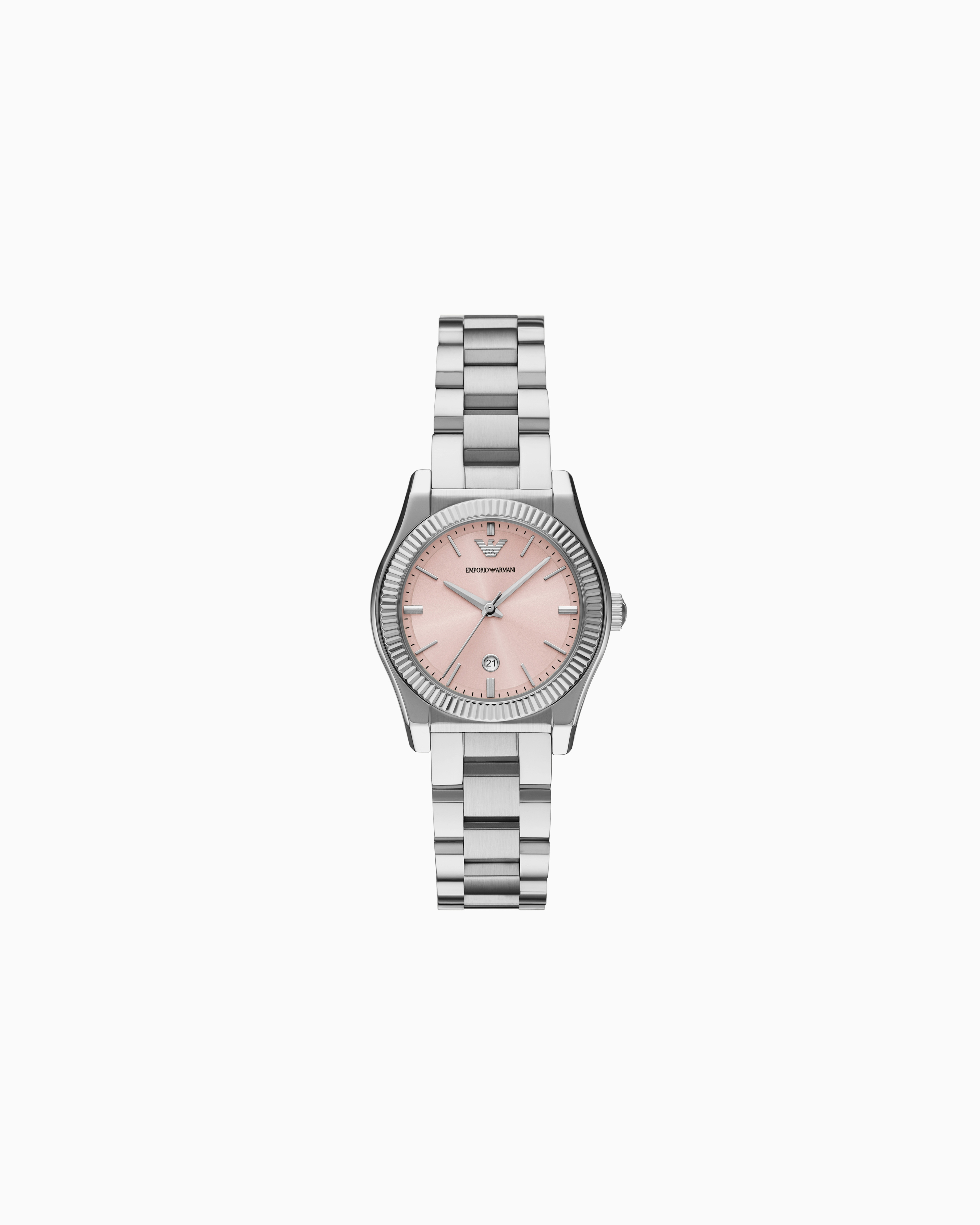 Emporio Armani Multicolored Three-Hand Date Stainless Steel Watch