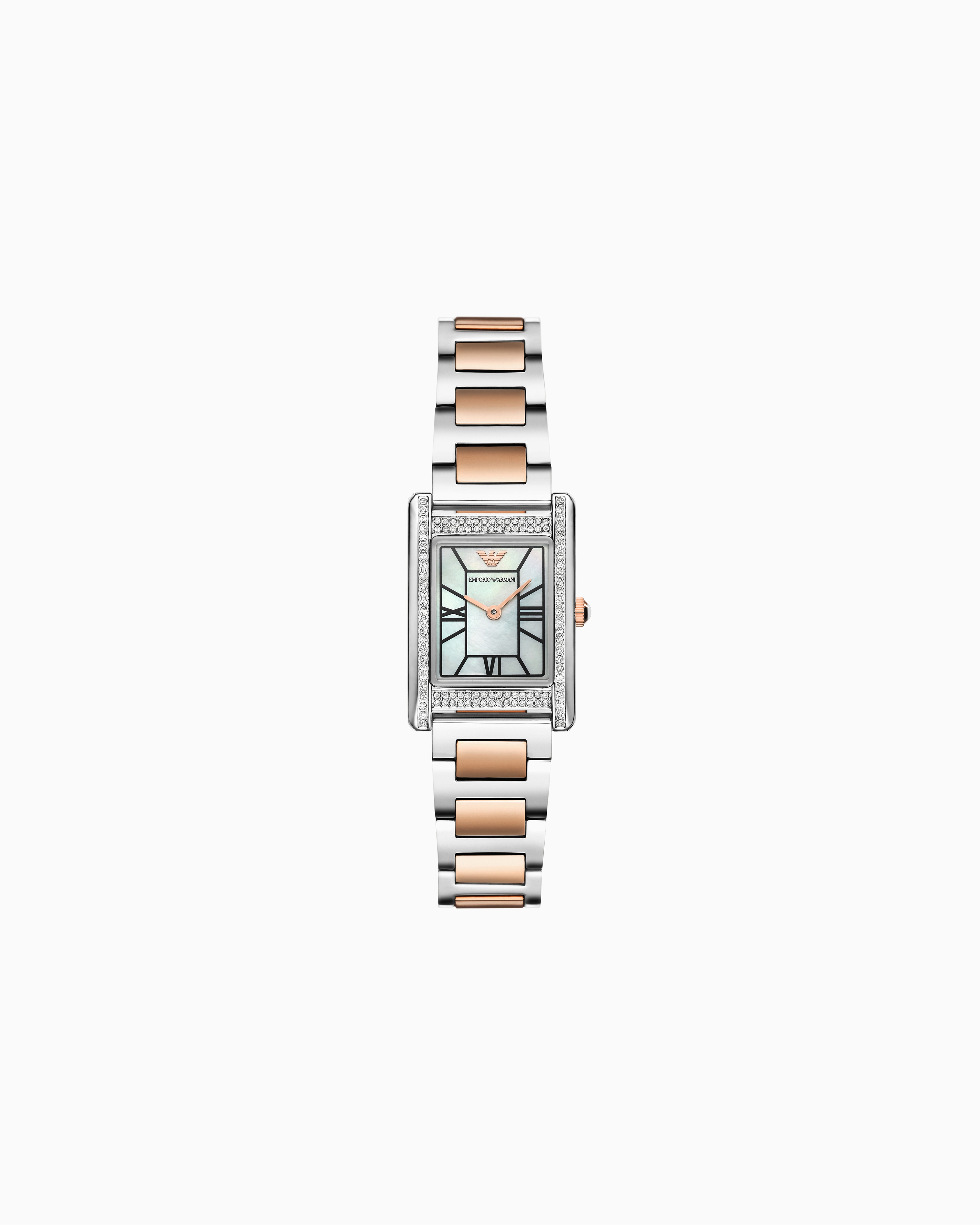 Emporio Armani Multicolored Two-Hand Two-Tone Stainless Steel Watch