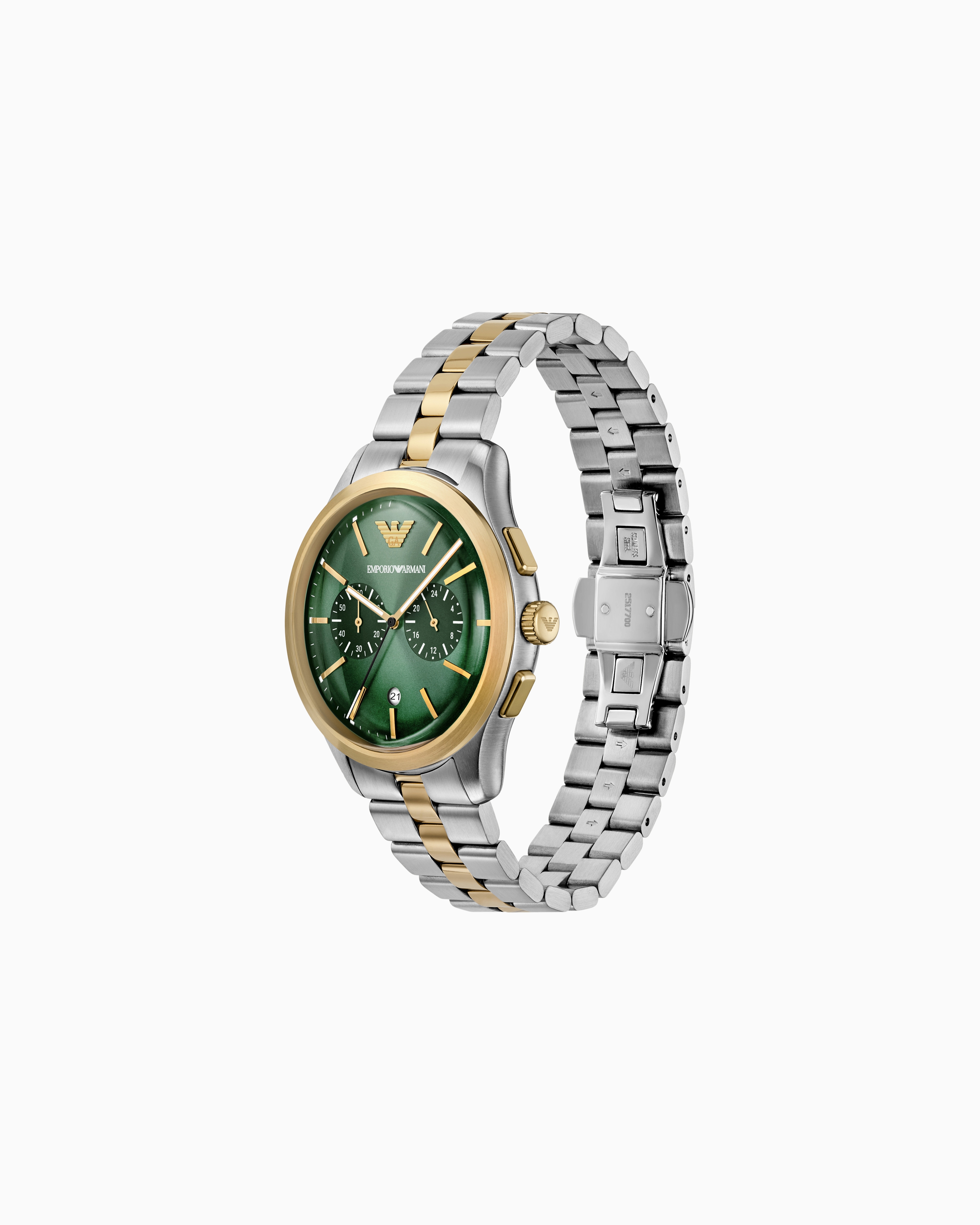 クロノグラフウォッチ ツートーンステンレススチール | Emporio Armani