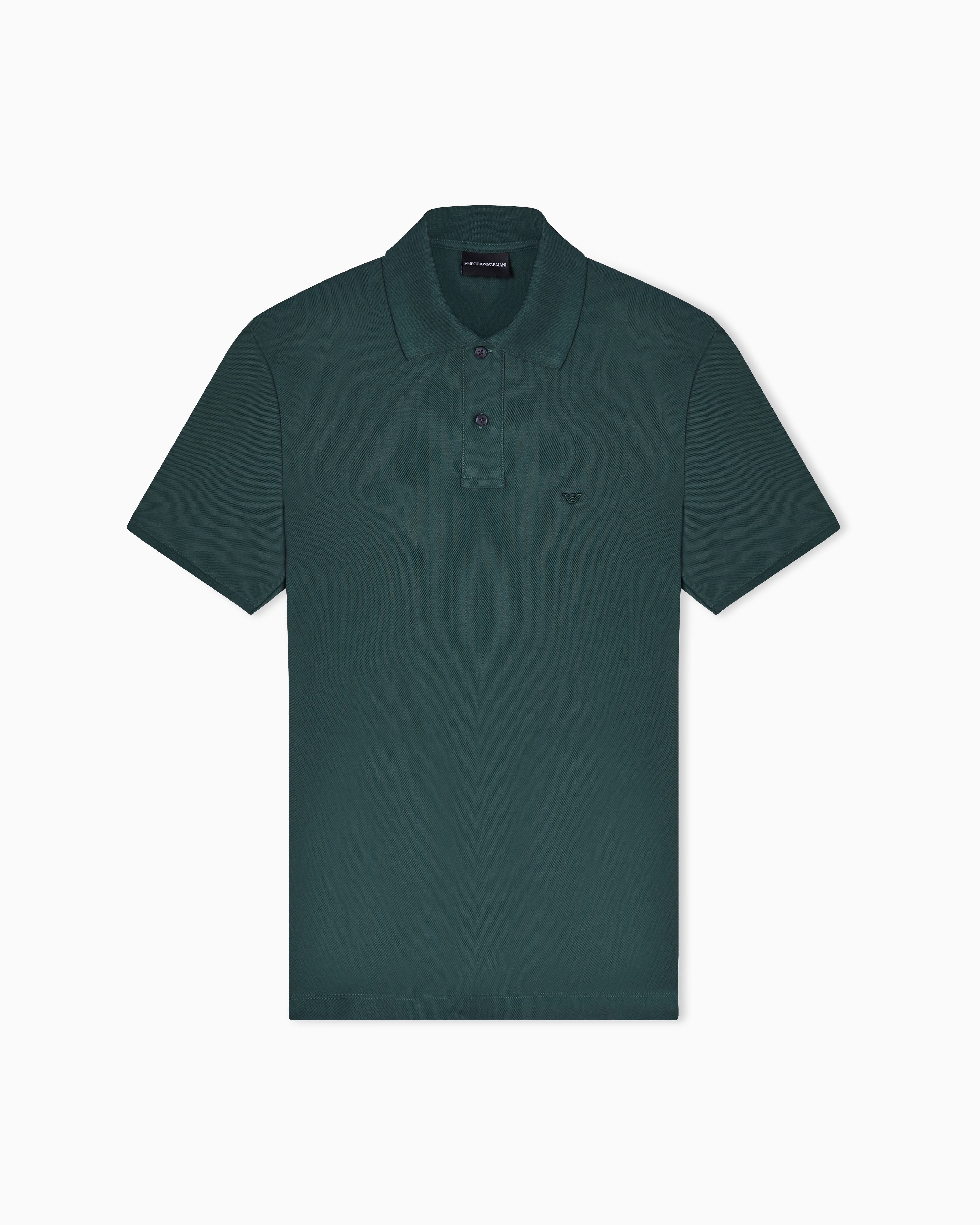 Emporio Armani Green Slim-Fit Piqué Polo Shirt