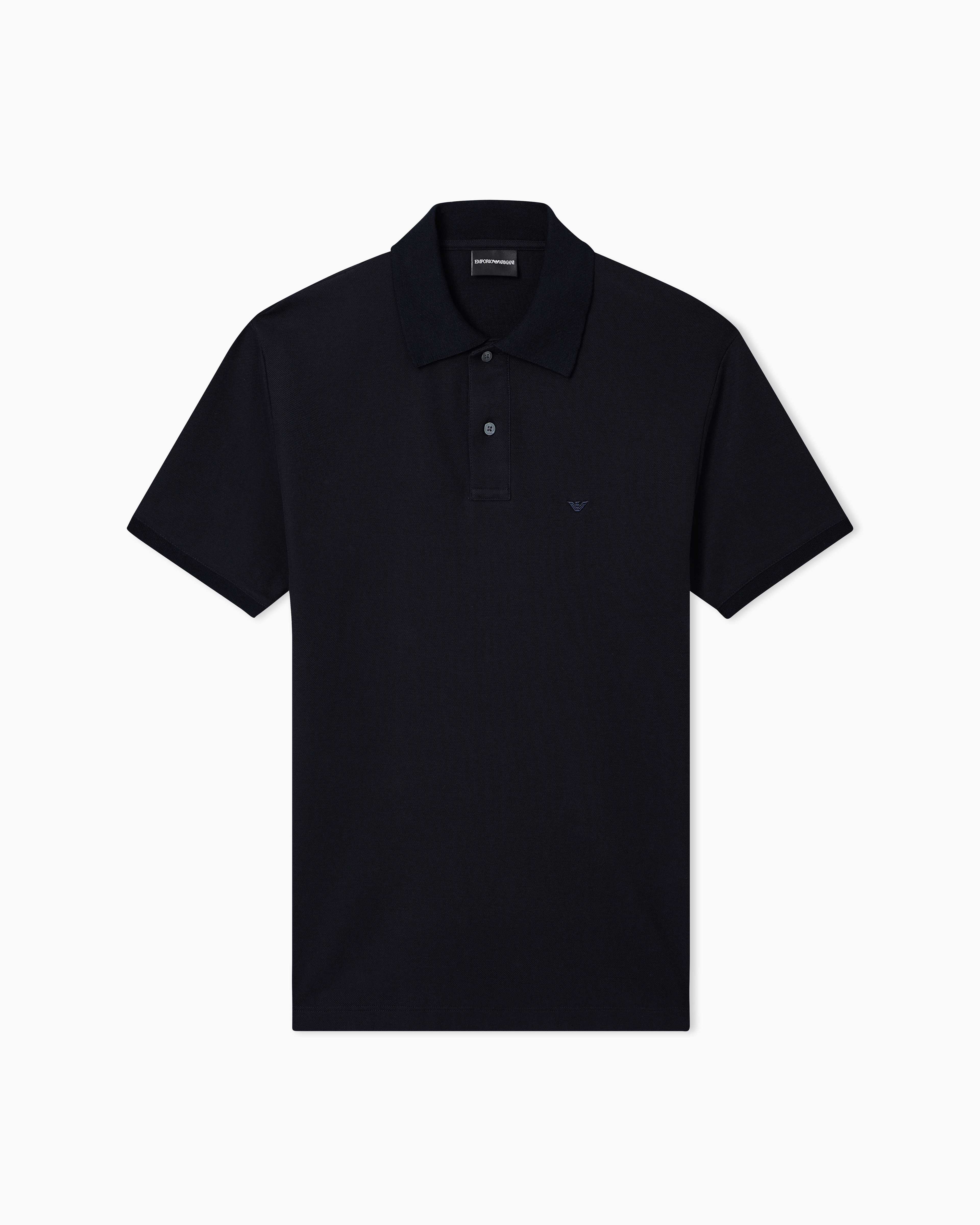 Emporio Armani Navy Blue Slim-Fit Piqué Polo Shirt