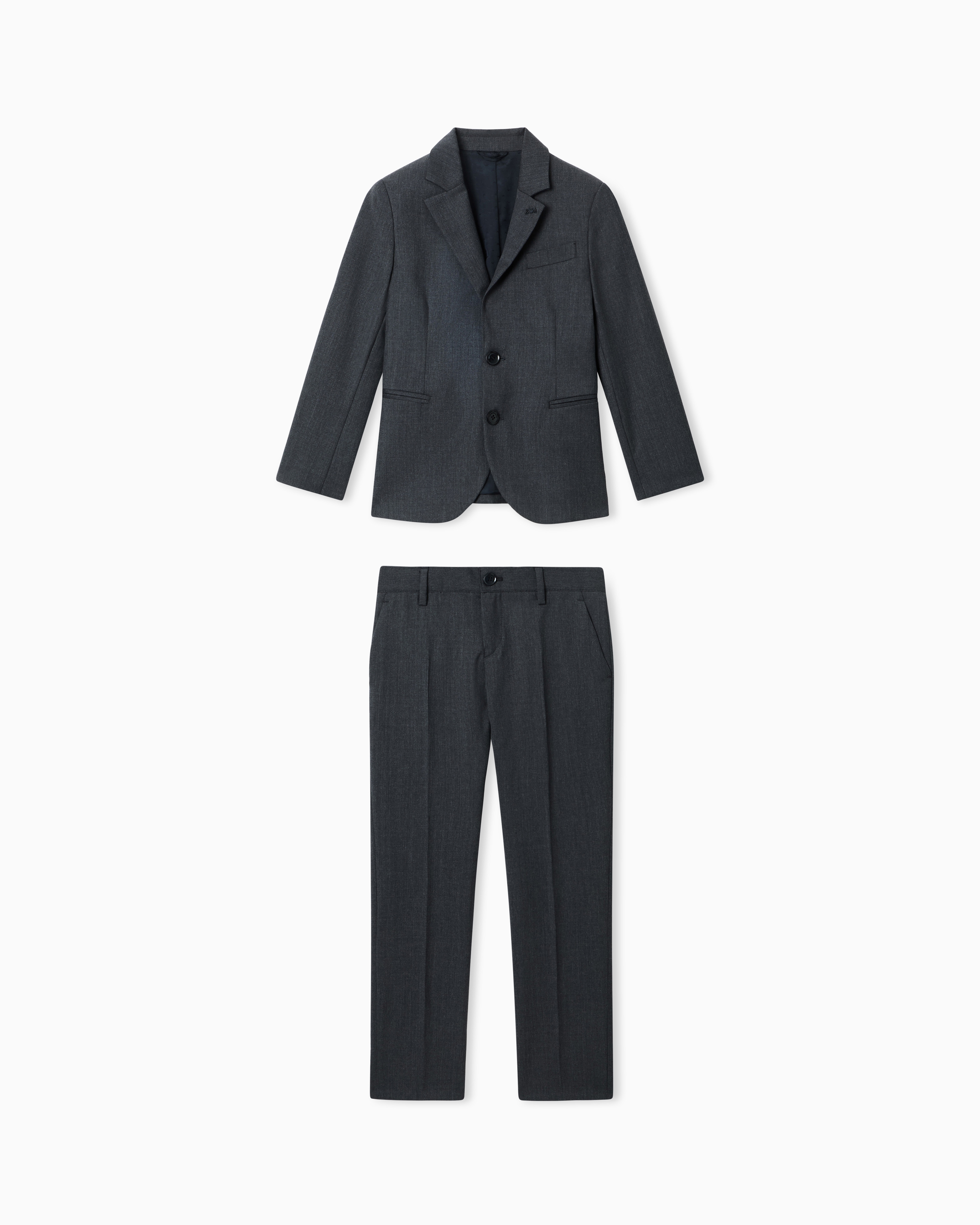 Emporio Armani Grey Single-Breasted Suit In Light Virgin Wool