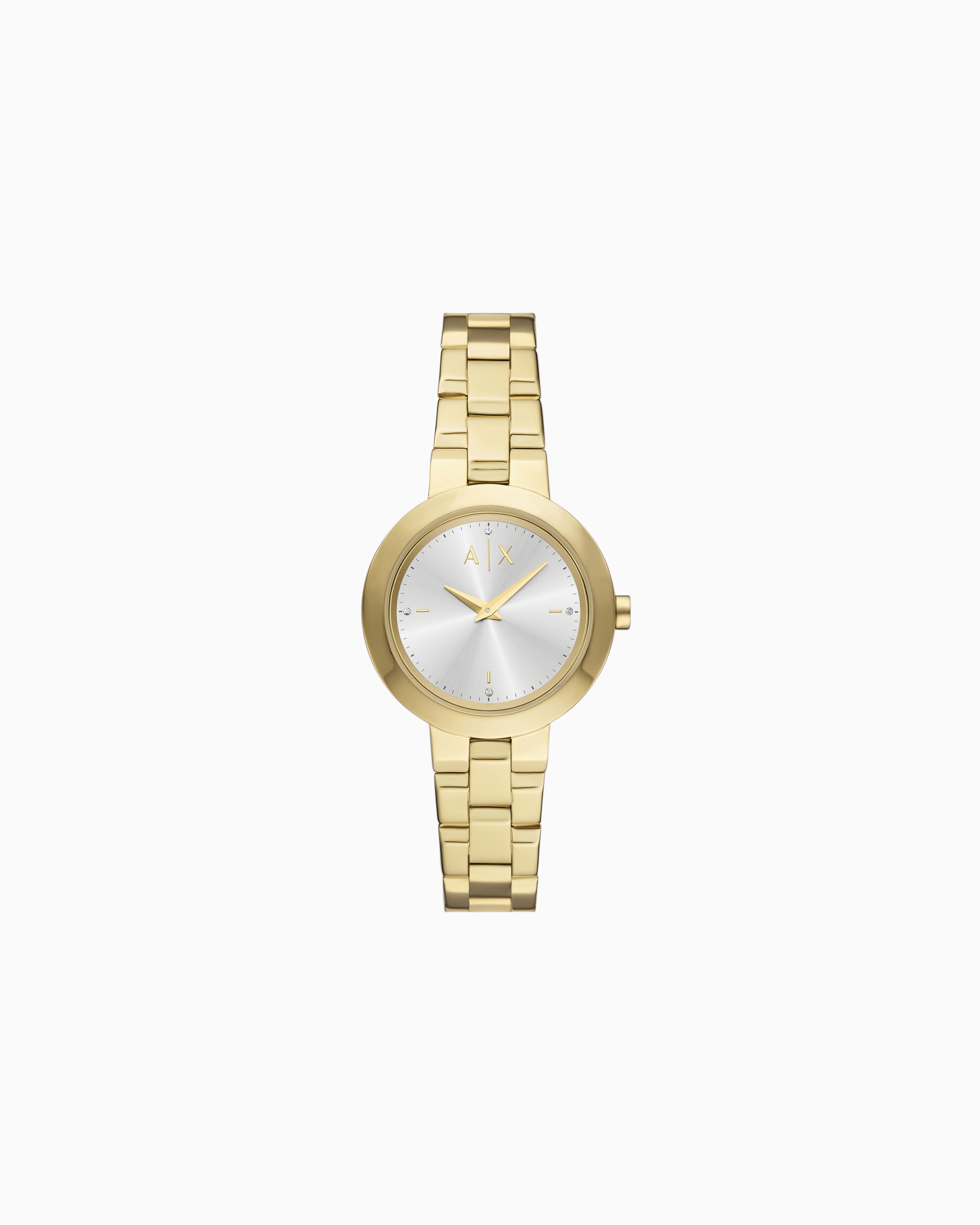 Armani Exchange Multicolored Two-Hand Gold-Tone Stainless Steel Watch