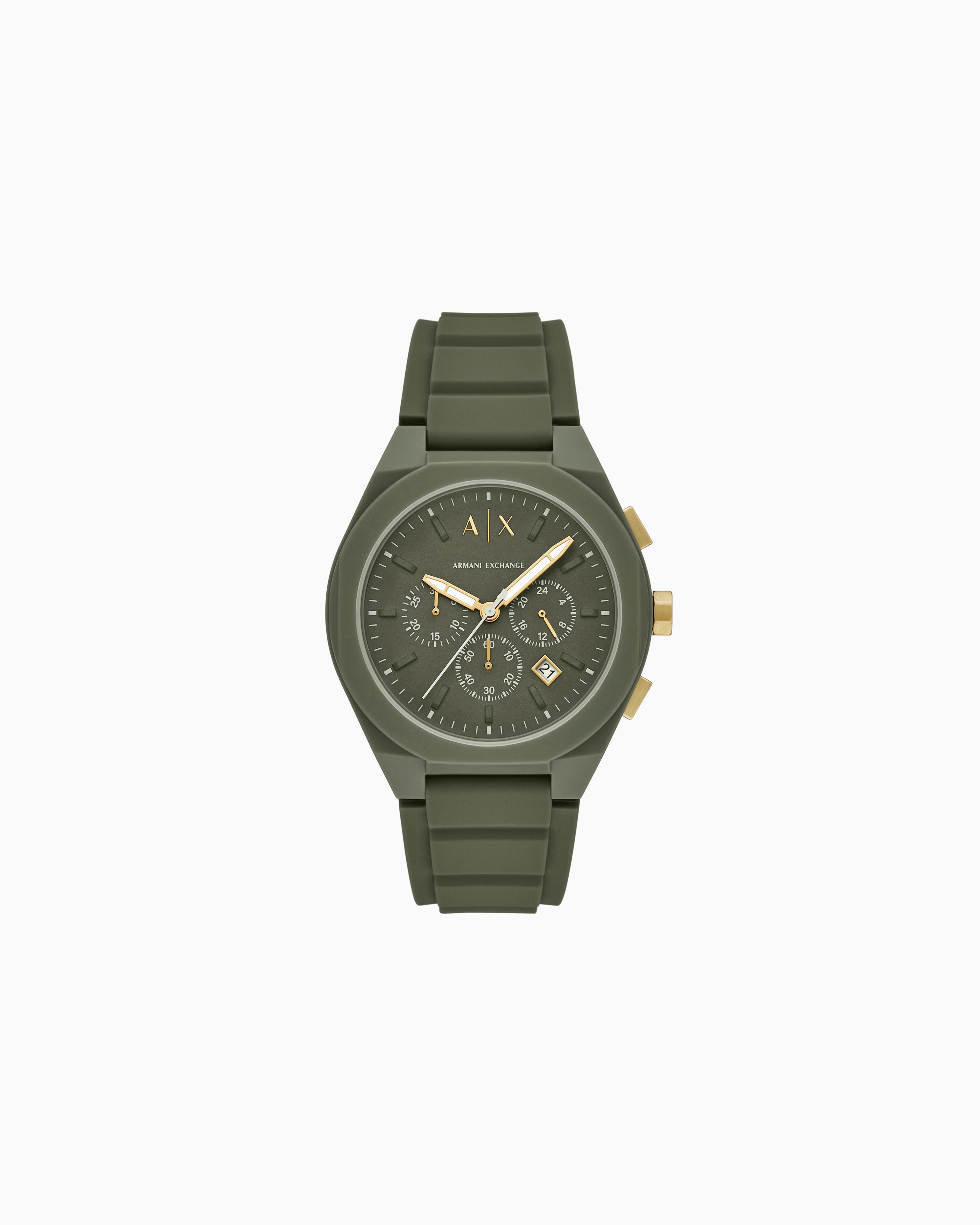 Armani Exchange Multicolored Chronograph Green Silicone Watch