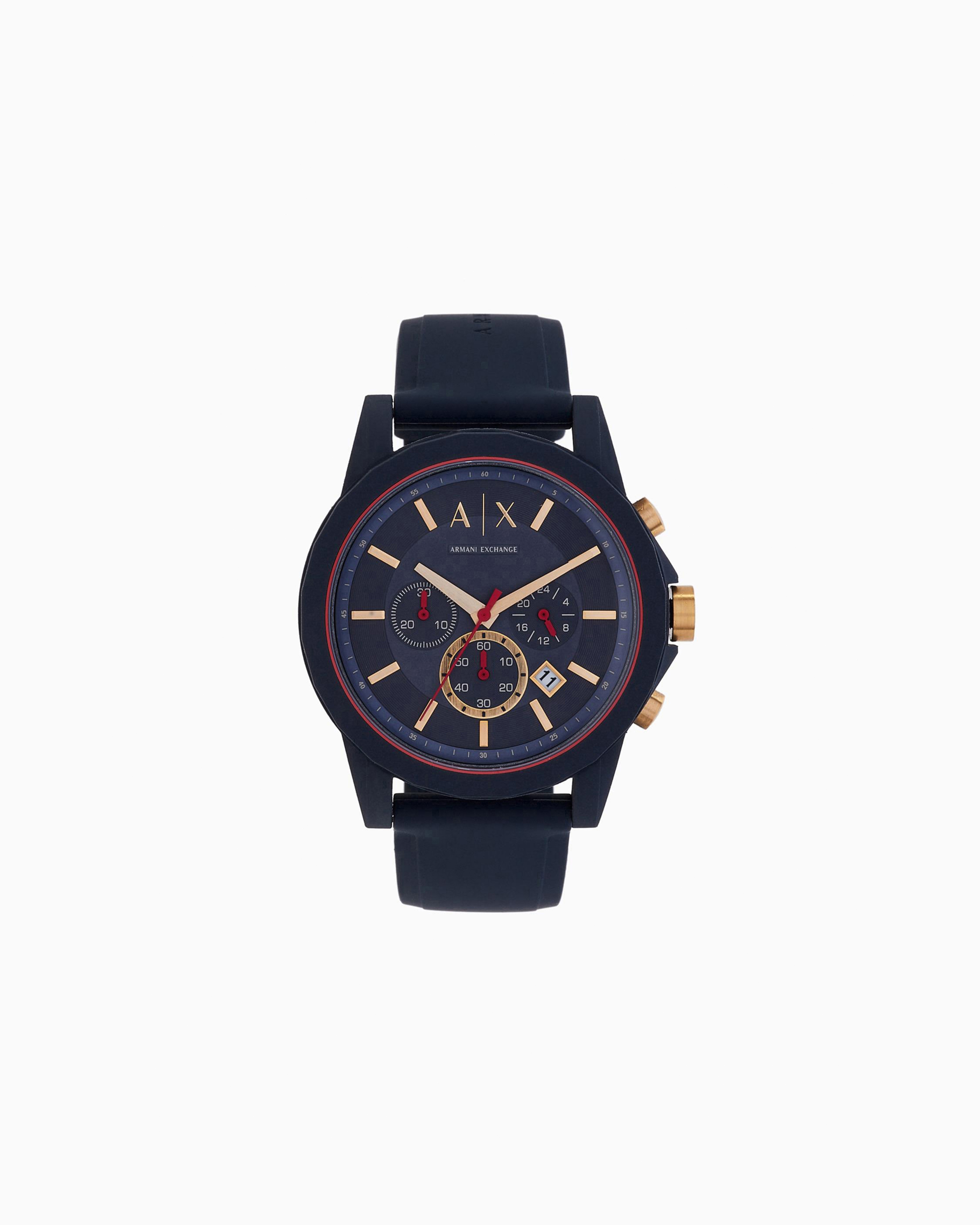 Armani Exchange Multicolored Chronograph Movement Watch With Blue Strap